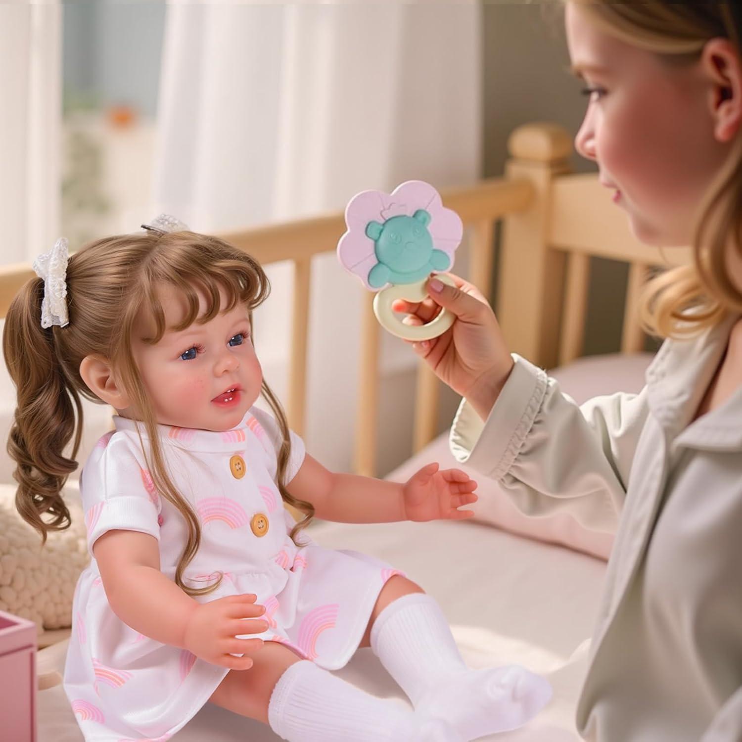 Muñeca Reborn Realista BABESIDE 50.8 cm con Pecas para Niños