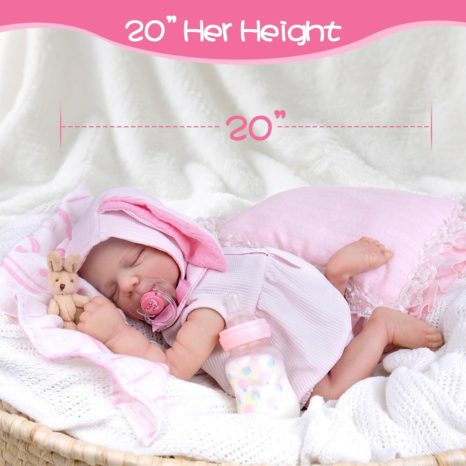 Muñeca Reborn Aori 20" (50.8 cm) Realista para Niñas 3+