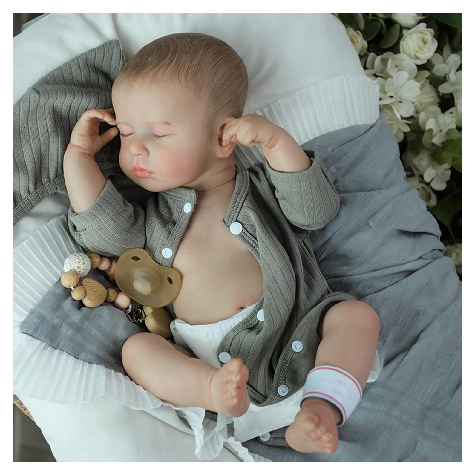 Muñeca de bebé renacida SCOM 50 cm con cuerpo de vinilo