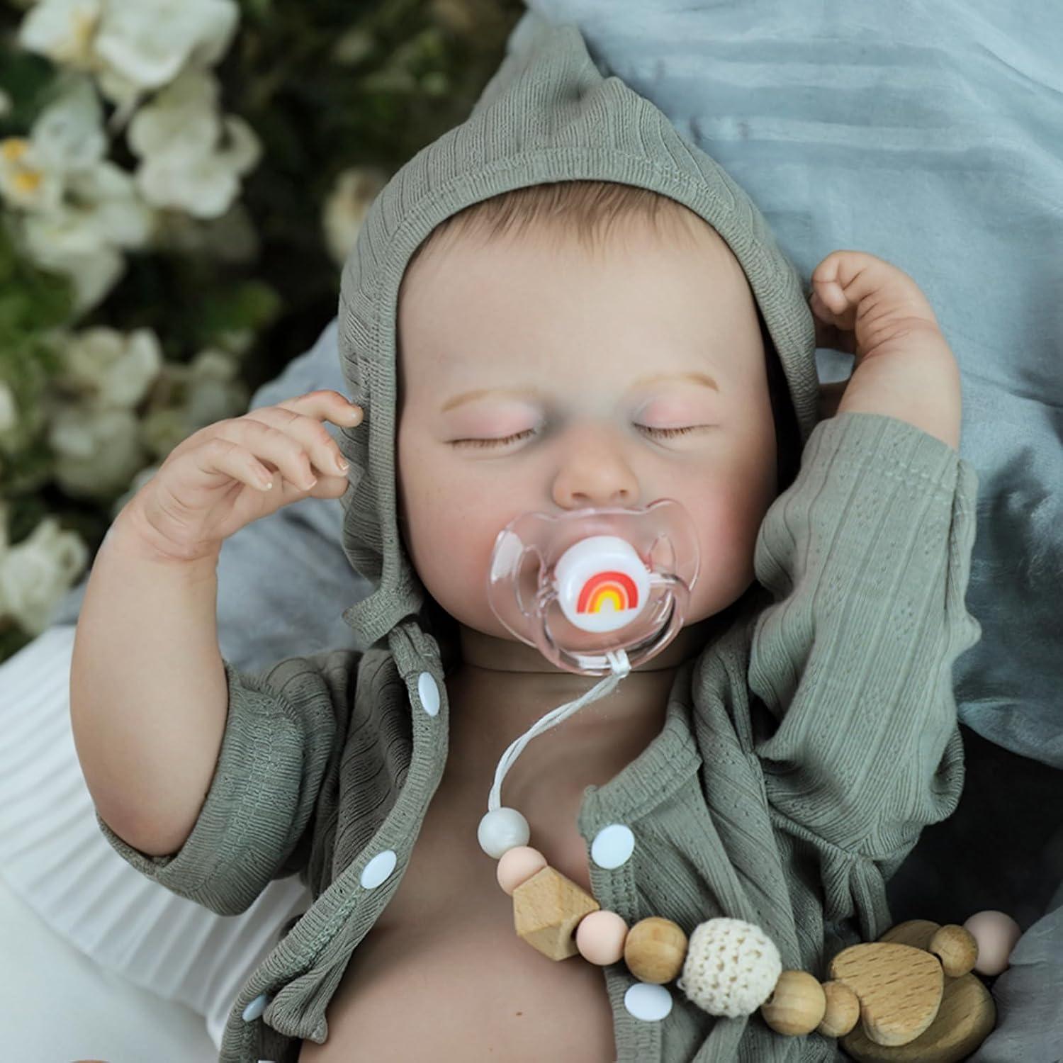 Muñeca de bebé renacida SCOM 50 cm con cuerpo de vinilo