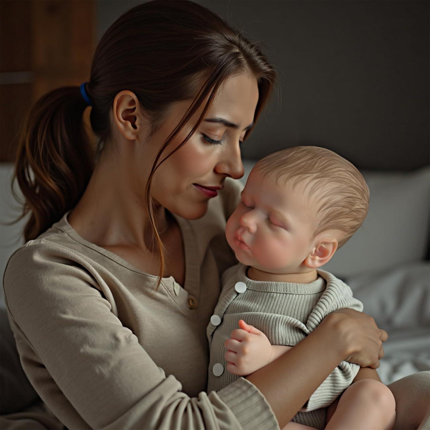 Muñeca de bebé renacida SCOM 50 cm con cuerpo de vinilo