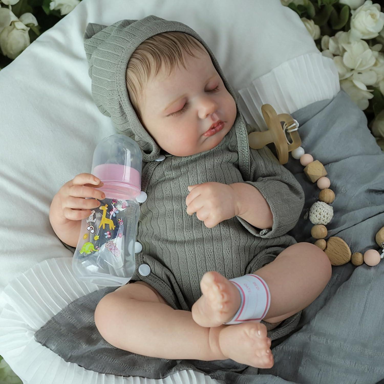 Muñeca de bebé renacida SCOM 50 cm con cuerpo de vinilo