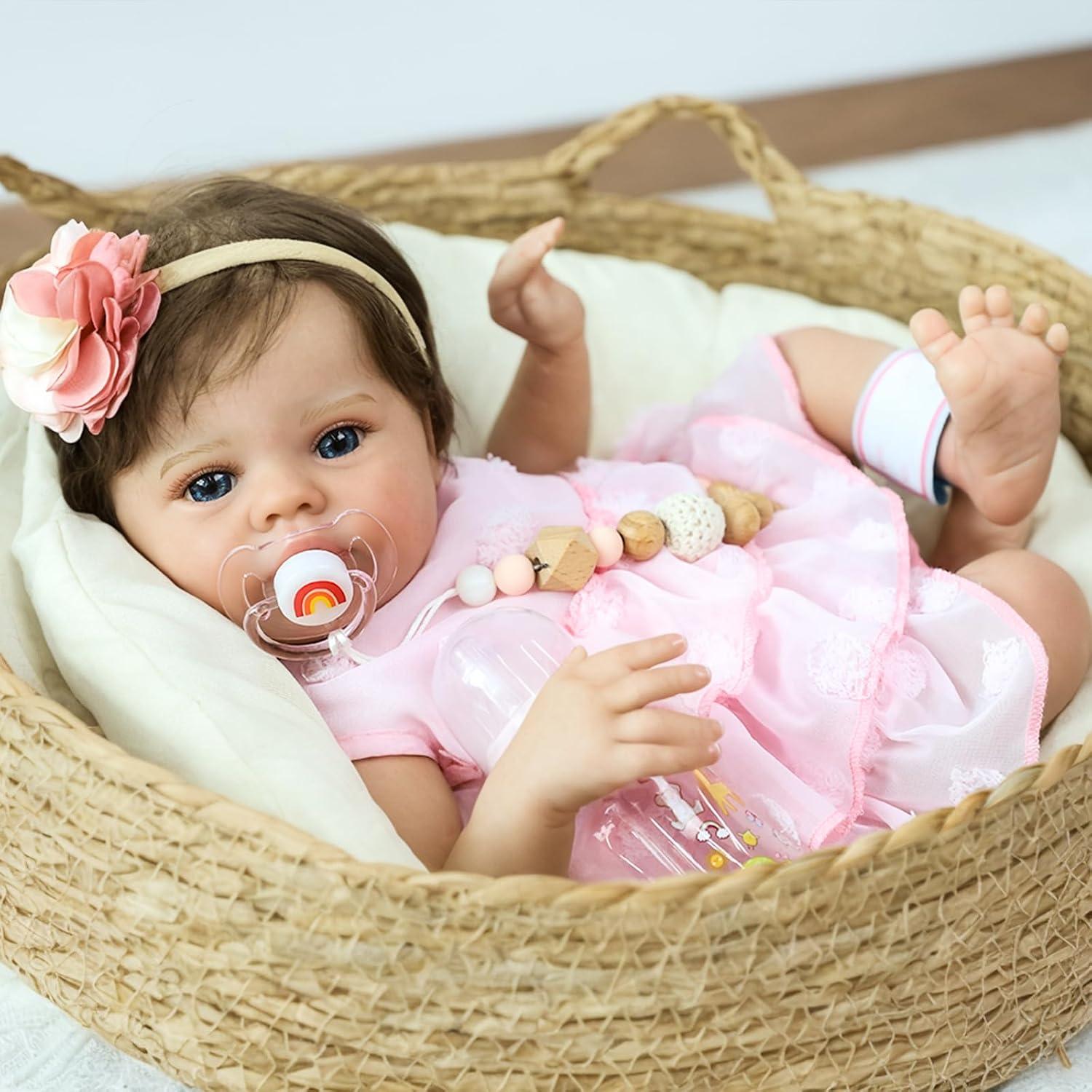 Muñeca Bebé Reborn SCOM 50.8 cm Realista con Accesorios