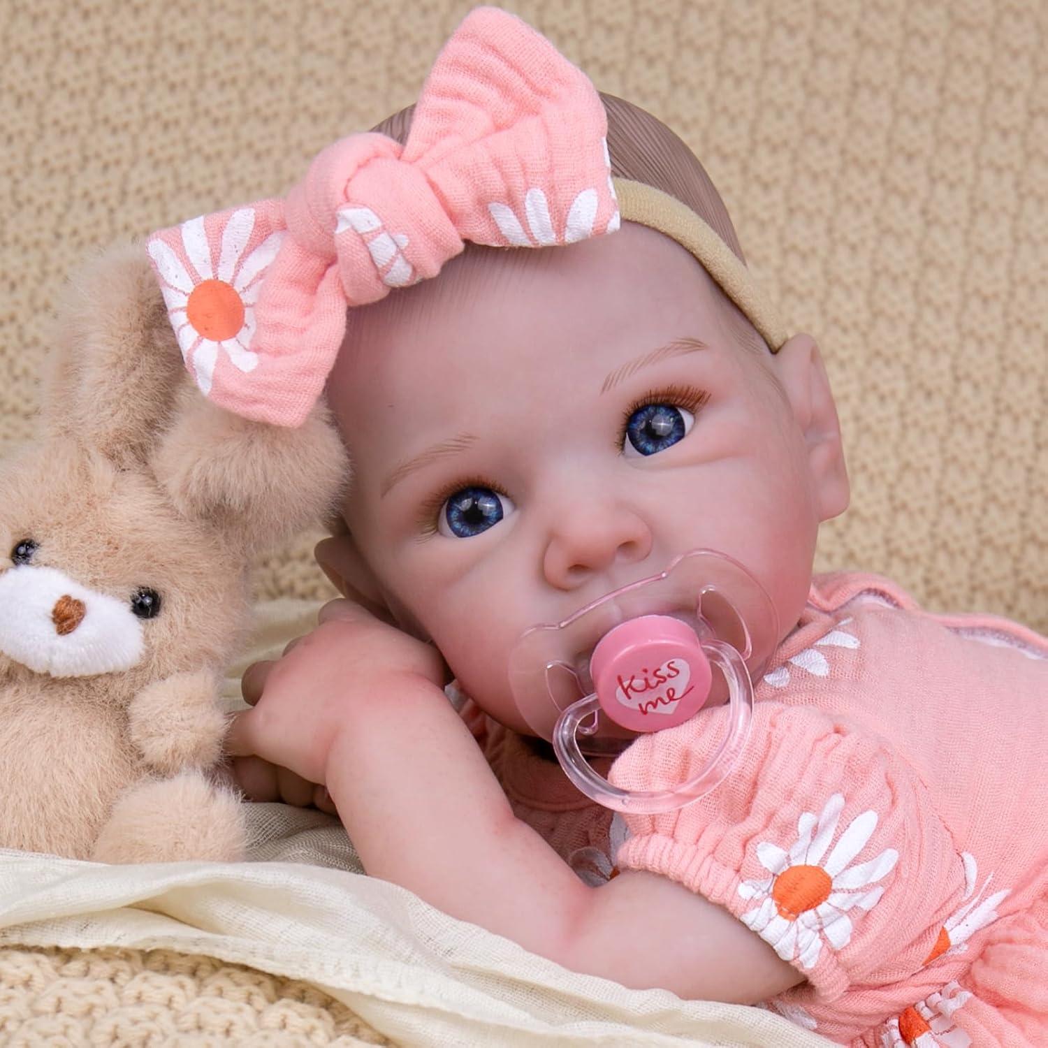 Muñeca de bebé renacida UOFTKIZ 51 cm rosa realista