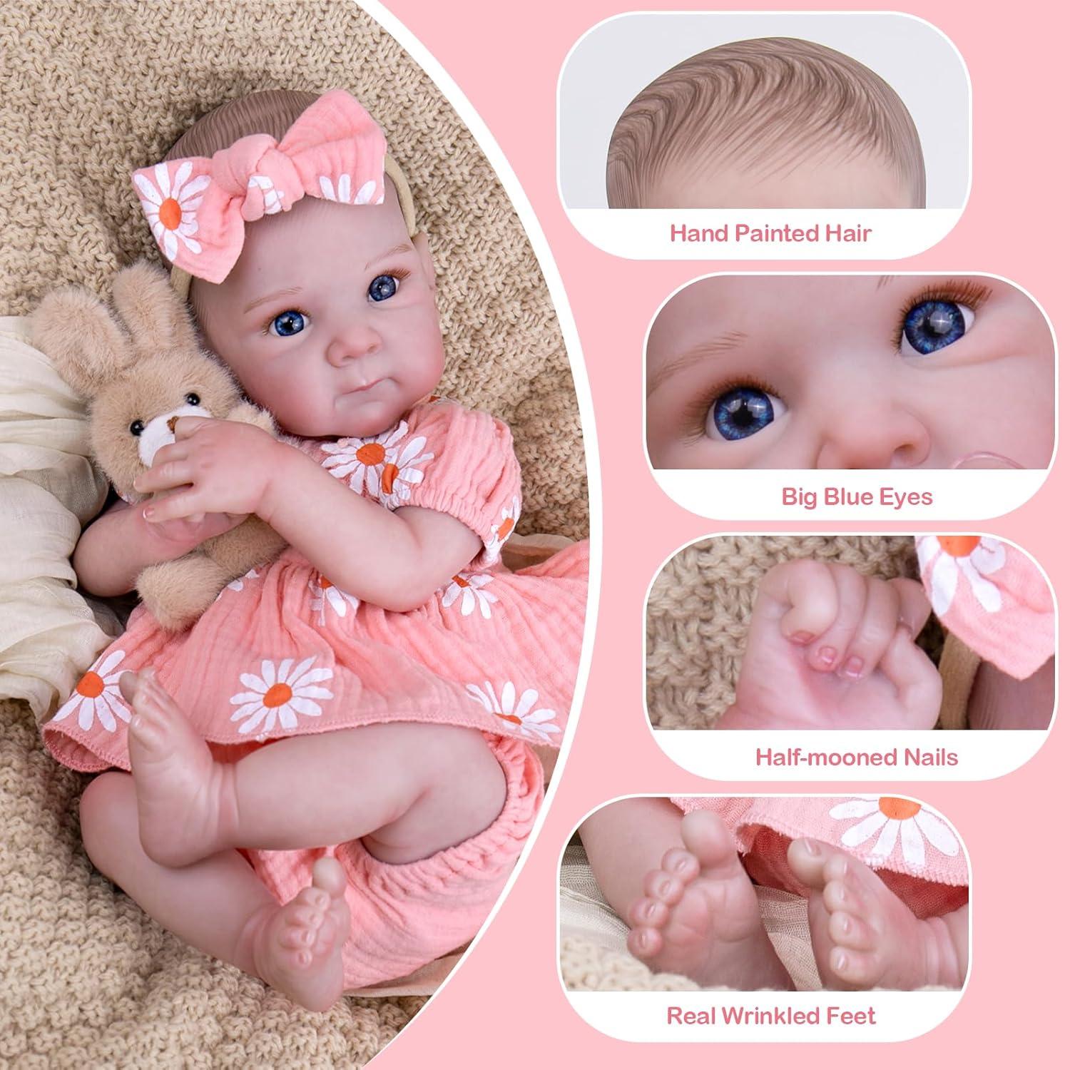 Muñeca de bebé renacida UOFTKIZ 51 cm rosa realista