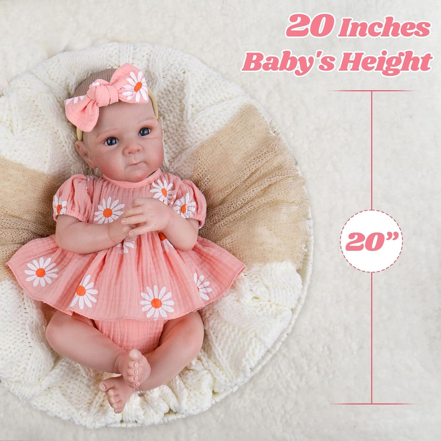 Muñeca de bebé renacida UOFTKIZ 51 cm rosa realista