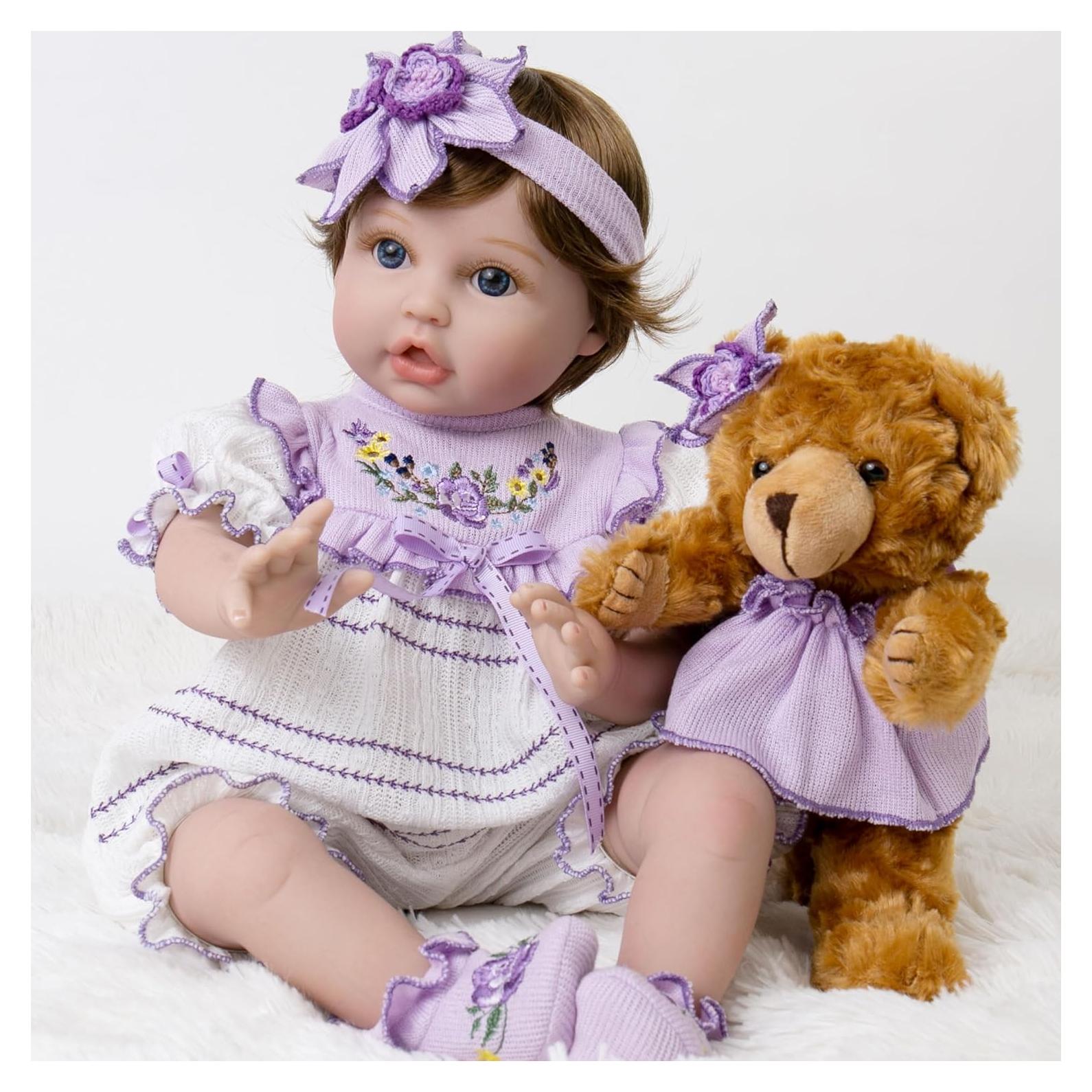 Muñeca Reborn Bebé Niña Aori 2.0 - 56 cm Vinilo Suave Realista