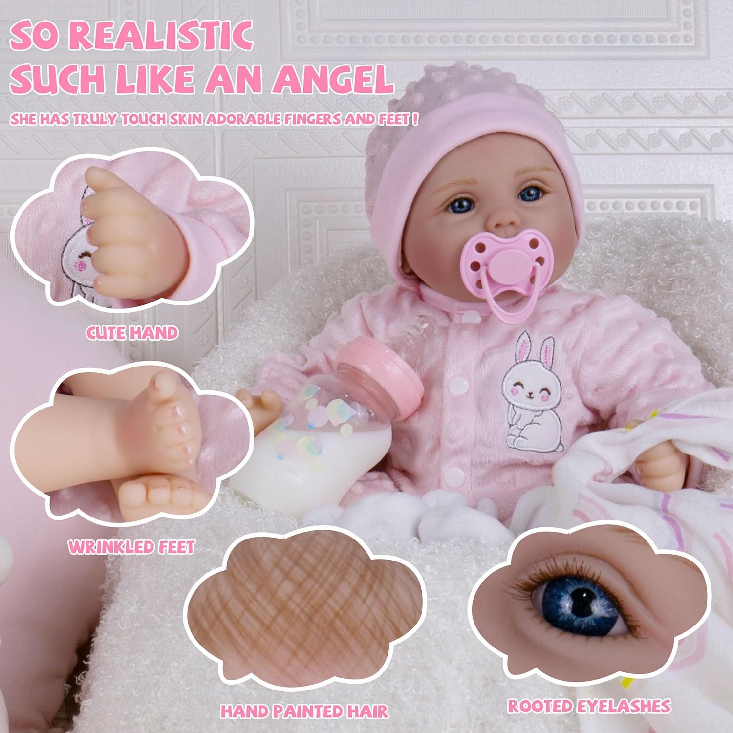 Muñeca Reborn Milidool 45 cm Niña Realista con Accesorios