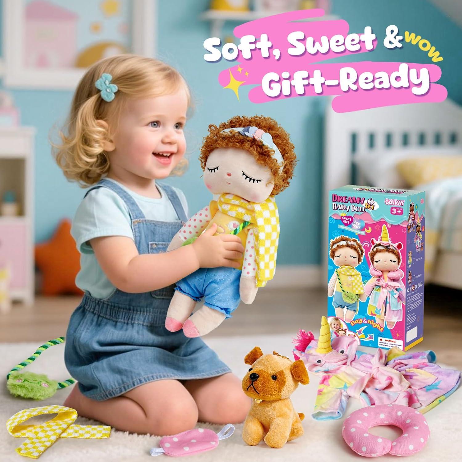 Muñeca de Trapo Golray 33cm con Accesorios para Niñas