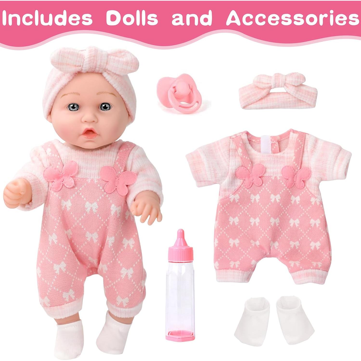 Muñeca de Bebé UZIDBTO 31 cm con Ropa y Accesorios