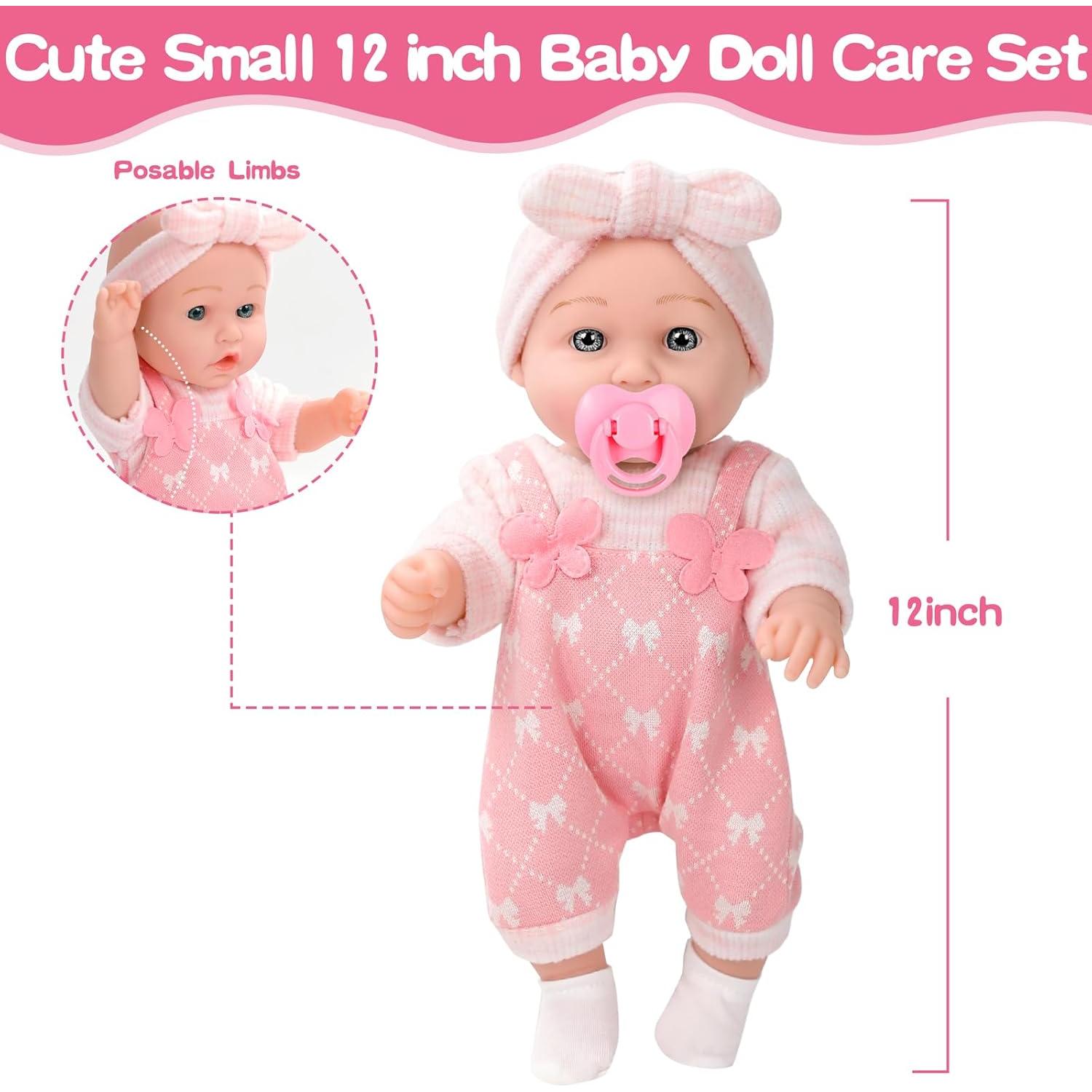 Muñeca de Bebé UZIDBTO 31 cm con Ropa y Accesorios