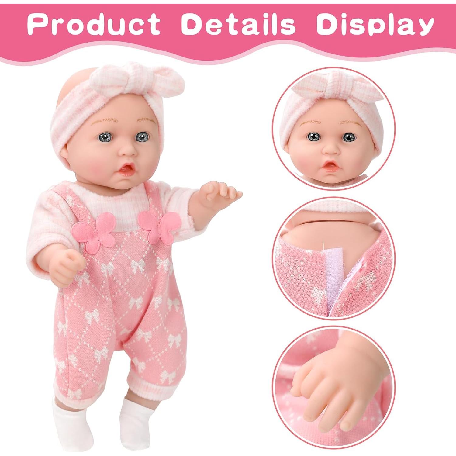 Muñeca de Bebé UZIDBTO 31 cm con Ropa y Accesorios