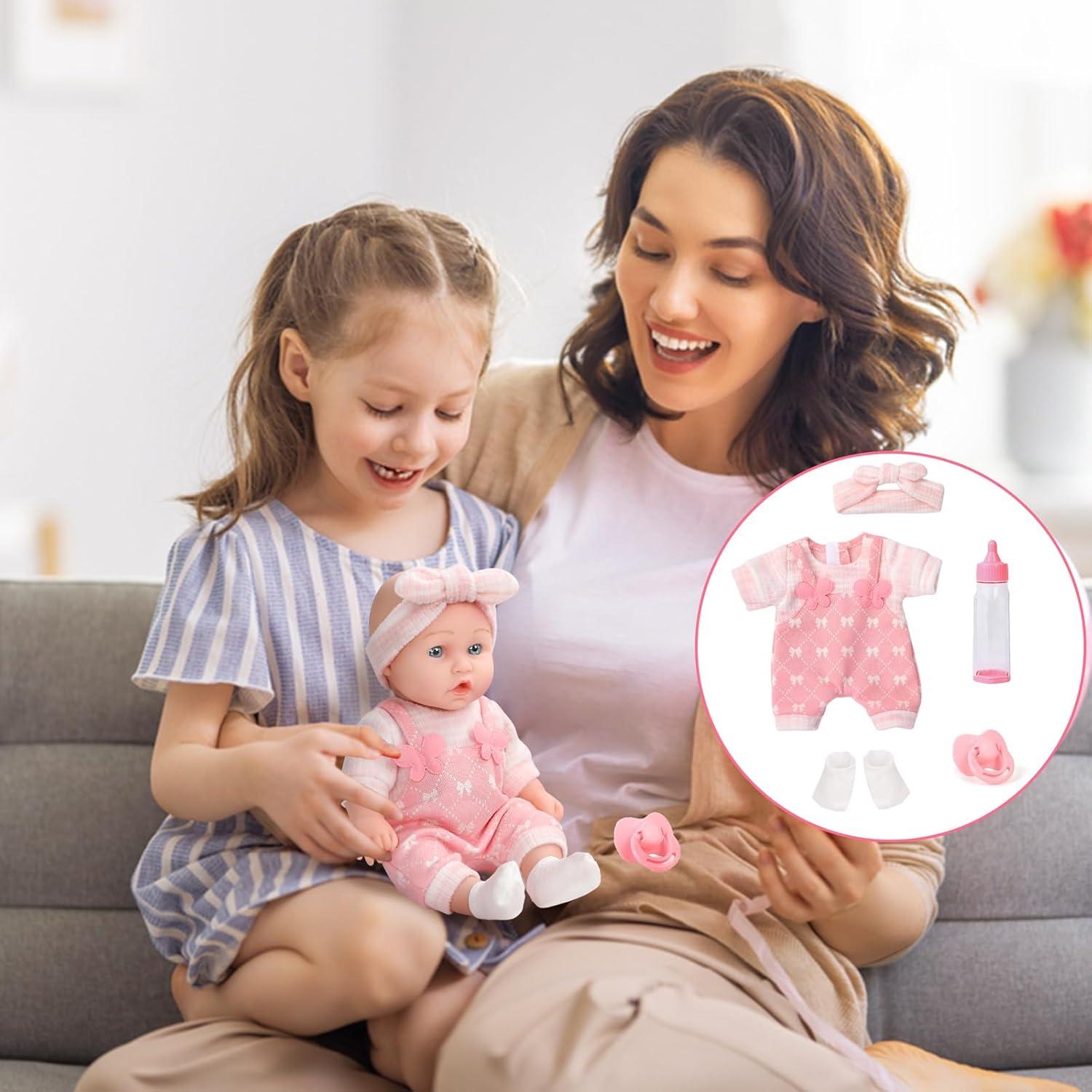 Muñeca de Bebé UZIDBTO 31 cm con Ropa y Accesorios