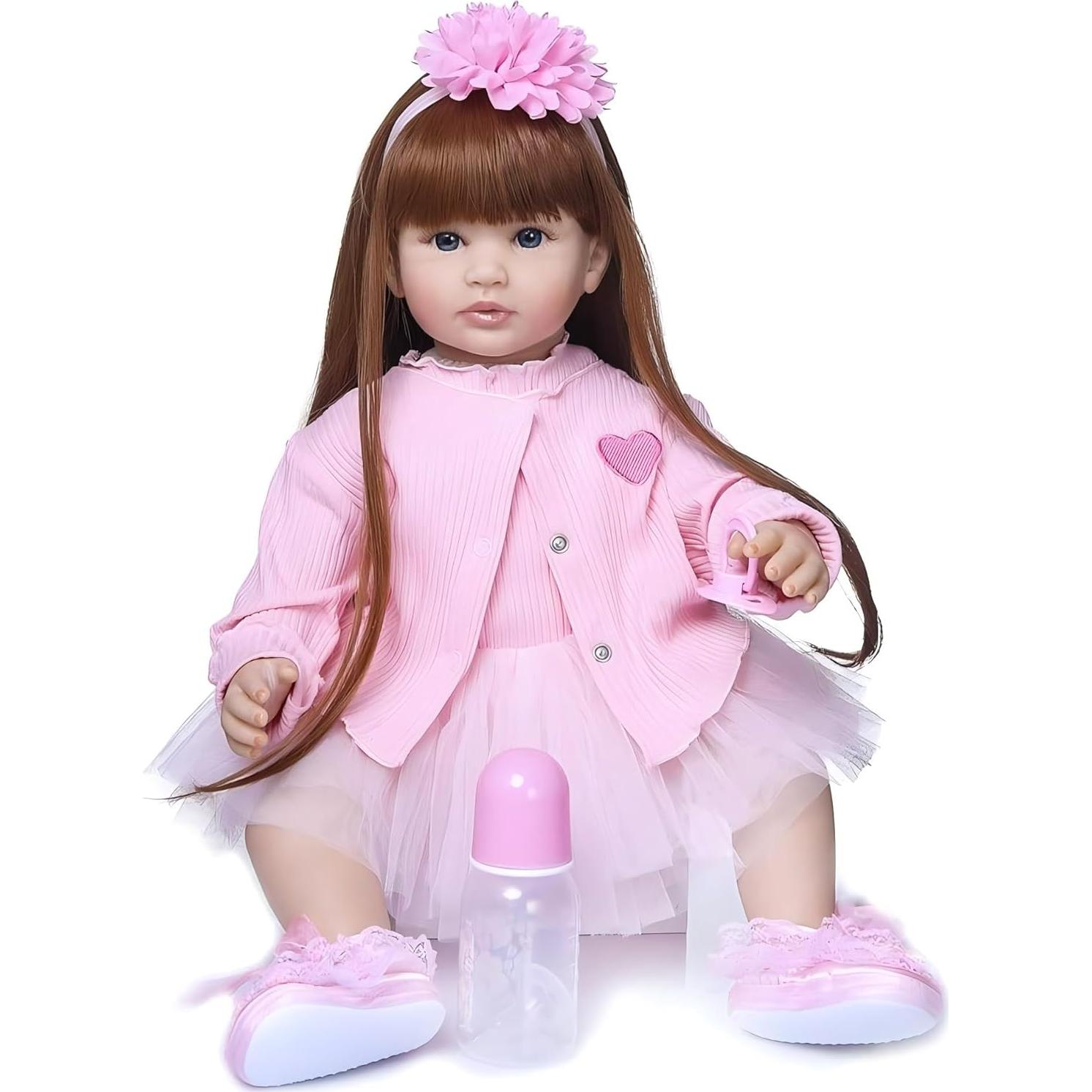 Muñeca Reborn Realista Pinky 60 cm NUER Ojos Azules