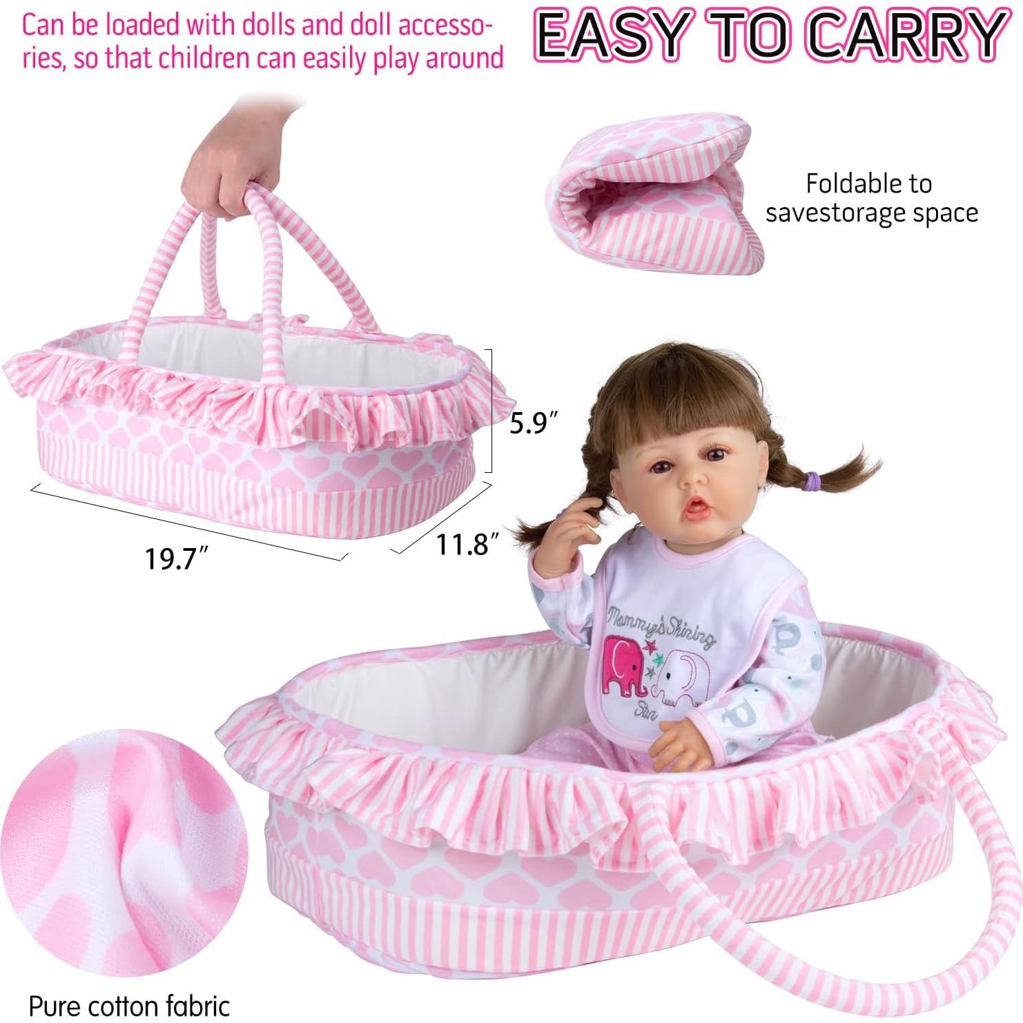 Conjunto 12 Pcs Ropa Muñeca Reborn Pedolltree Elefante Rosa