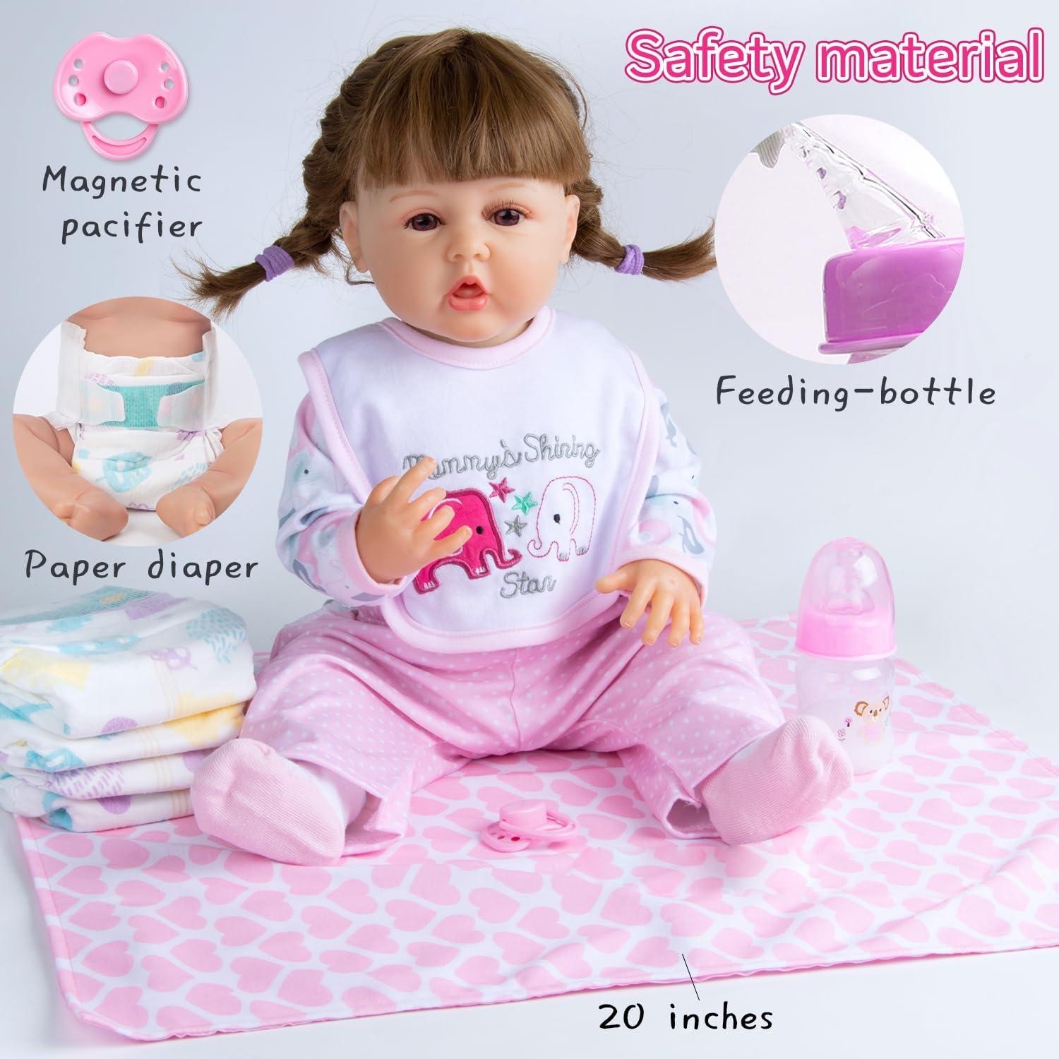 Conjunto 12 Pcs Ropa Muñeca Reborn Pedolltree Elefante Rosa