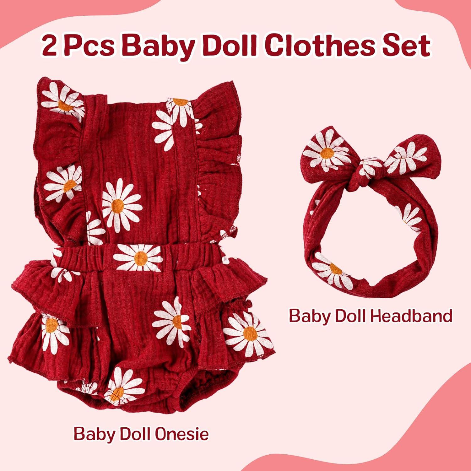 Conjunto de Ropa para Muñecas Reborn BABESIDE 2 Pcs Floral 43-56 cm