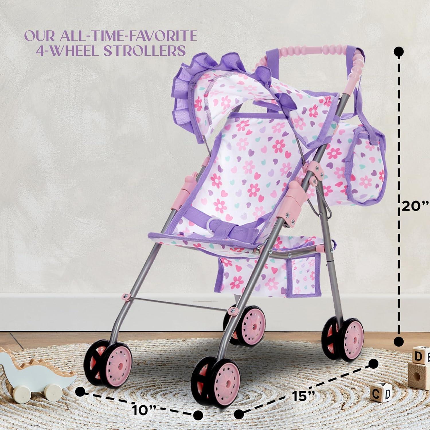 Cochecito de Muñeca 3 en 1 Muñecas para Jugar Púrpura