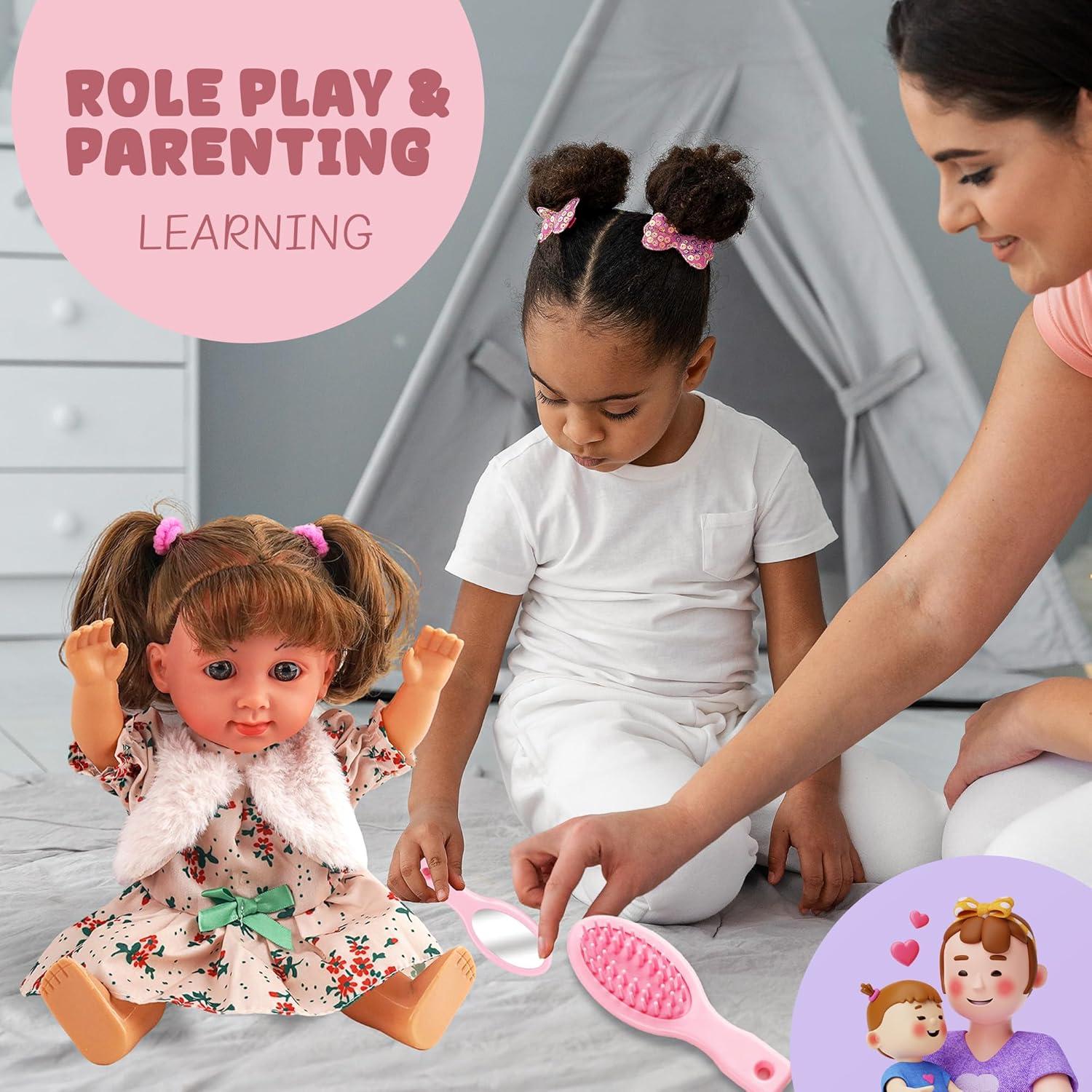 Muñeca Bebé Interactiva SMIESSKIDDO 30 cm con Sonido y Accesorios