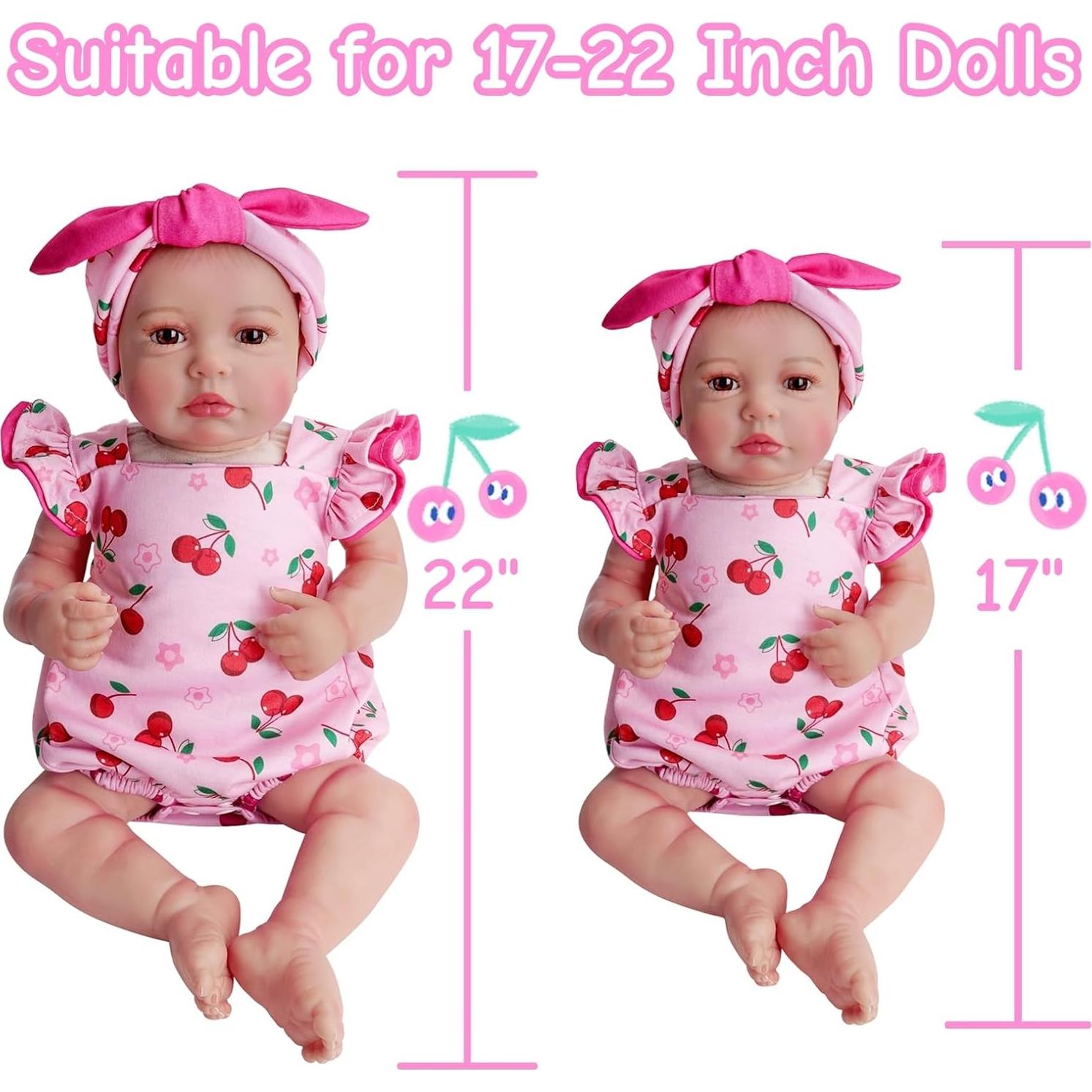 Ropa para Muñeca Reborn BABESIDE Cereza 17-22 Pulgadas