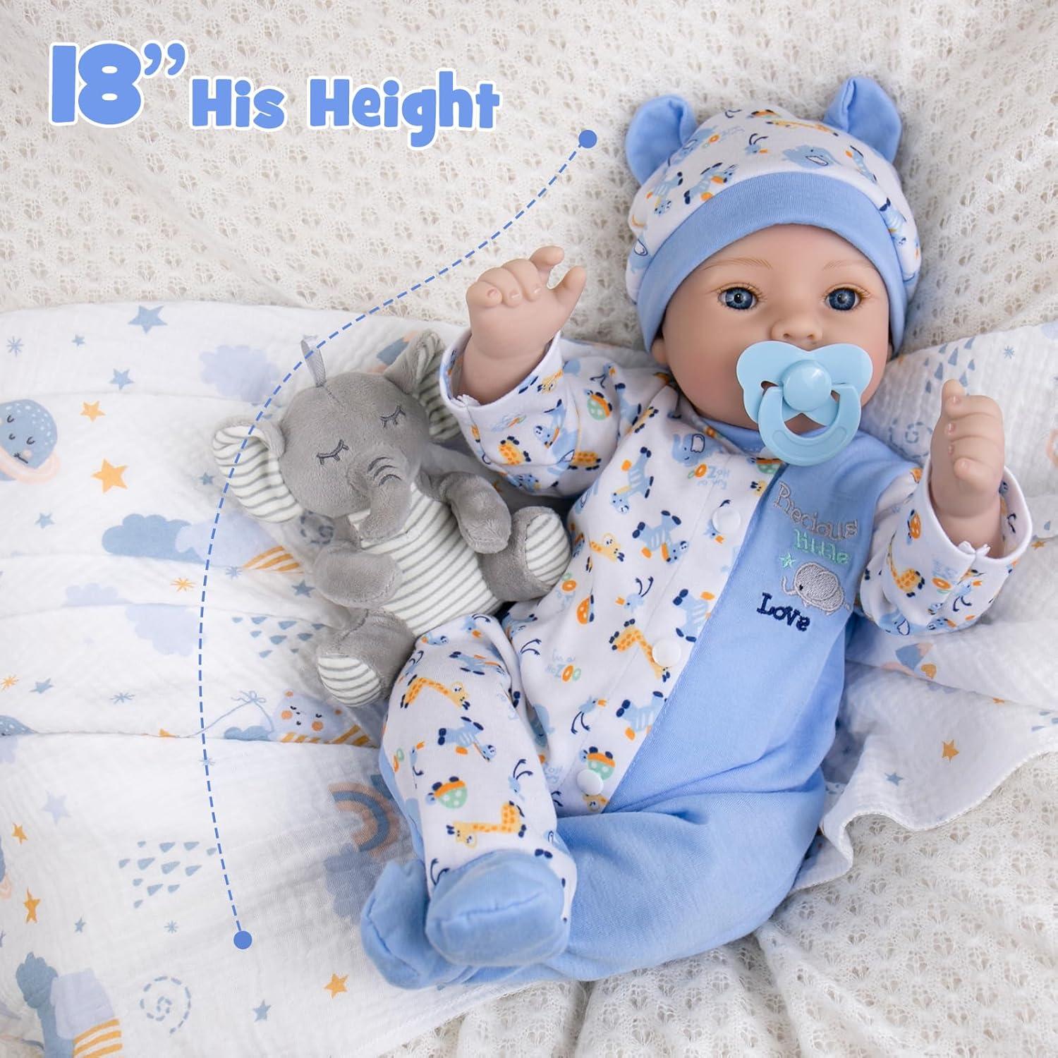 Muñeca de Bebé Renacida UOFTKIZ 46 cm Realista con Ropa