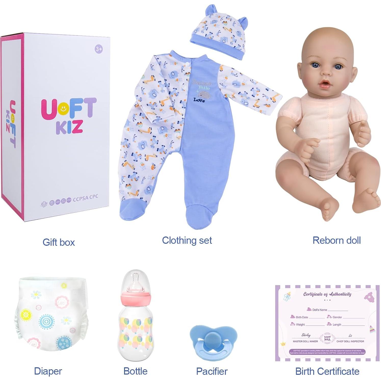 Muñeca de Bebé Renacida UOFTKIZ 46 cm Realista con Ropa