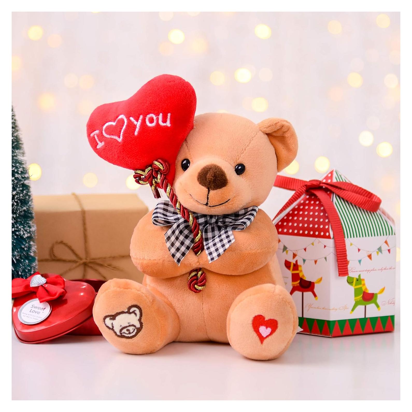 Osito de Peluche Gloveleya con Globo Corazón 17.78 cm