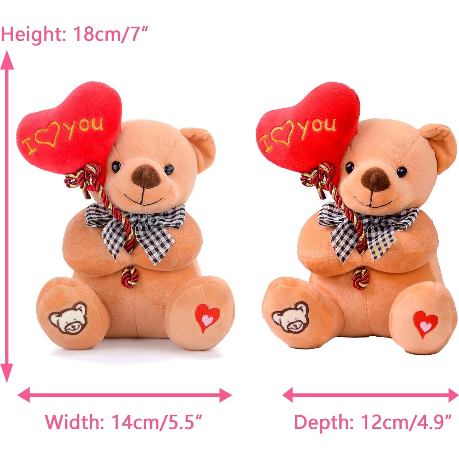 Osito de Peluche Gloveleya con Globo Corazón 17.78 cm