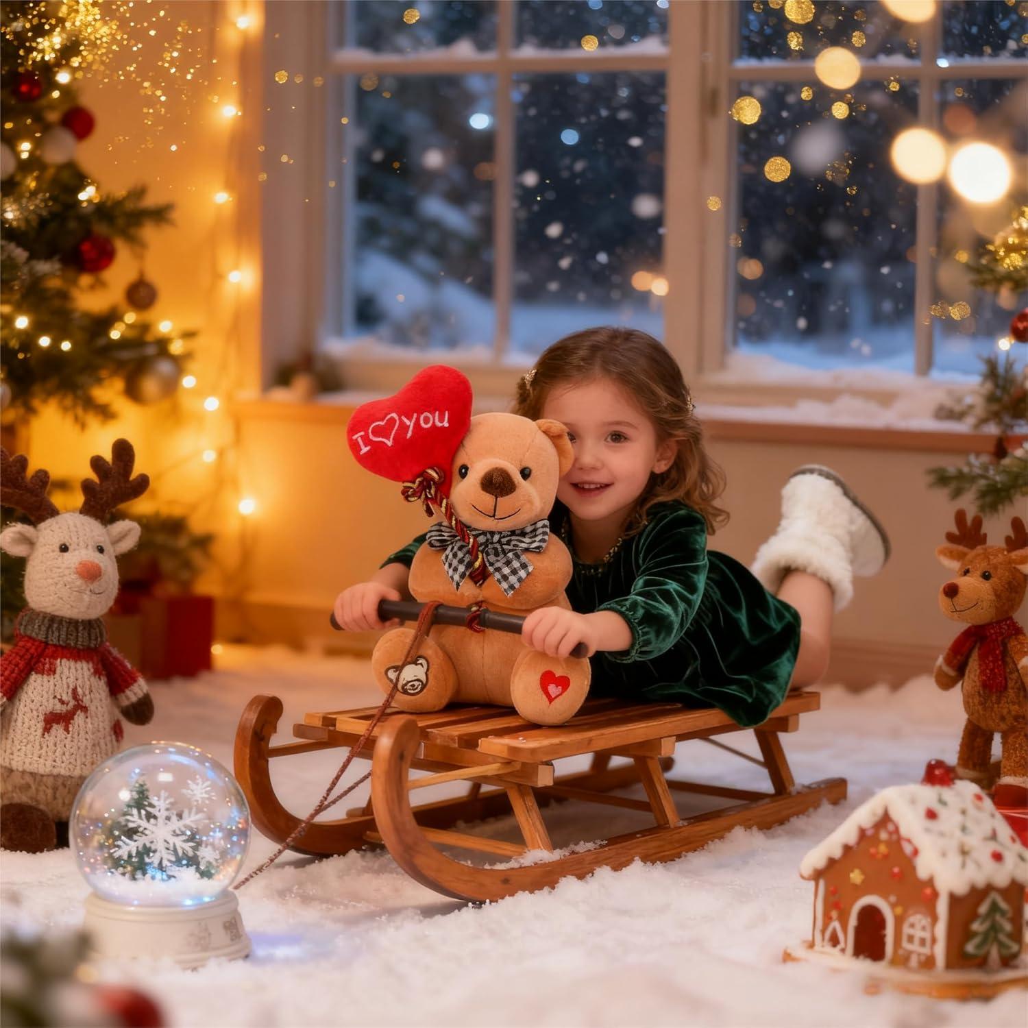 Osito de Peluche Gloveleya con Globo Corazón 17.78 cm