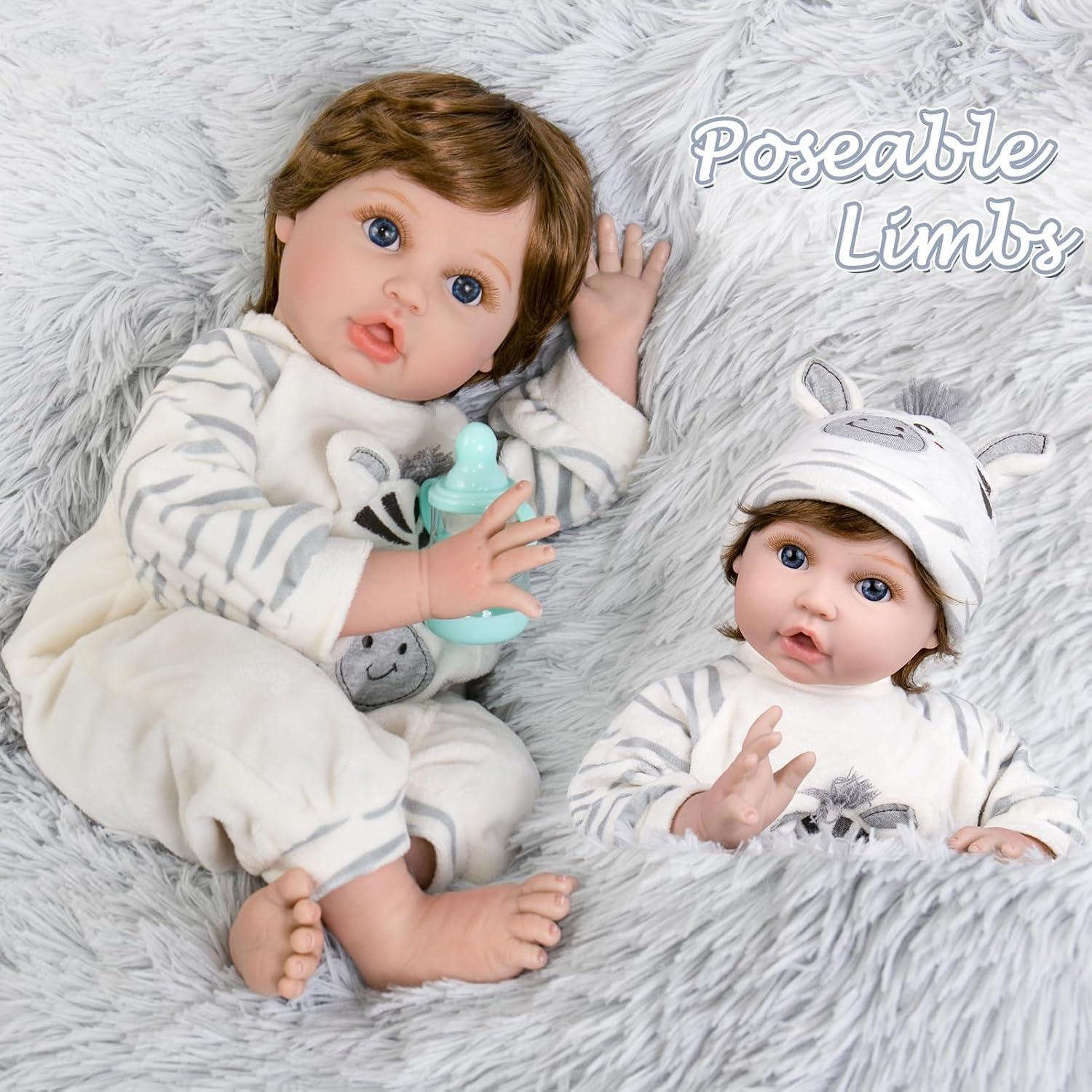 Muñeca Reborn Aori 22" (55.88 cm) Realista con Ropa de Cebra