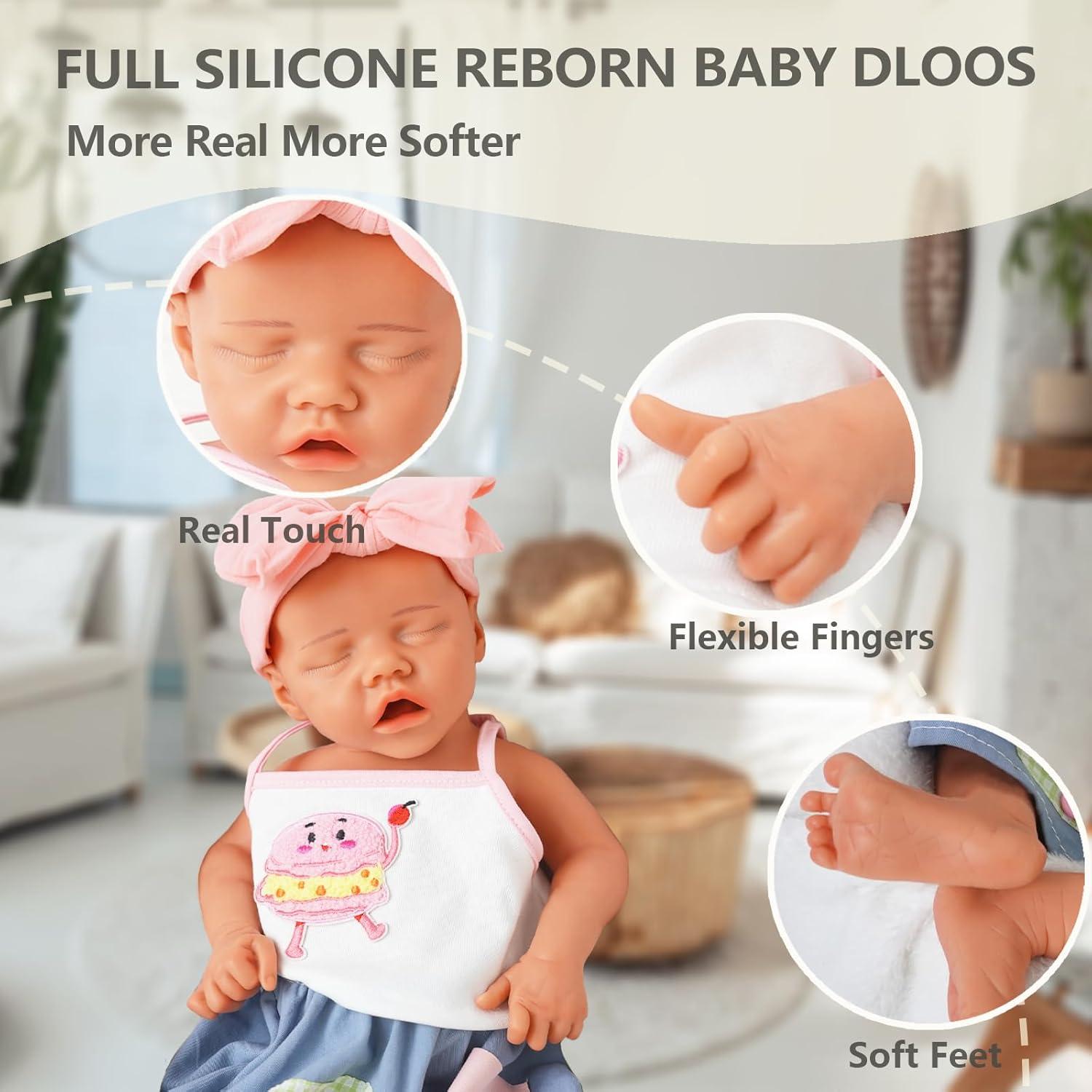 Muñeca Reborn de Silicona Completa MEIVCOS 49 cm Realista