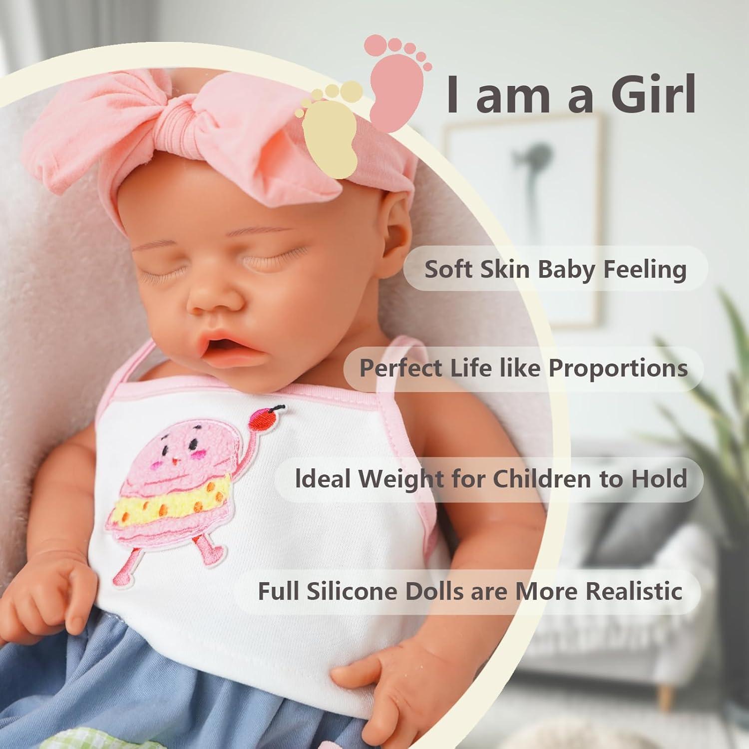 Muñeca Reborn de Silicona Completa MEIVCOS 49 cm Realista