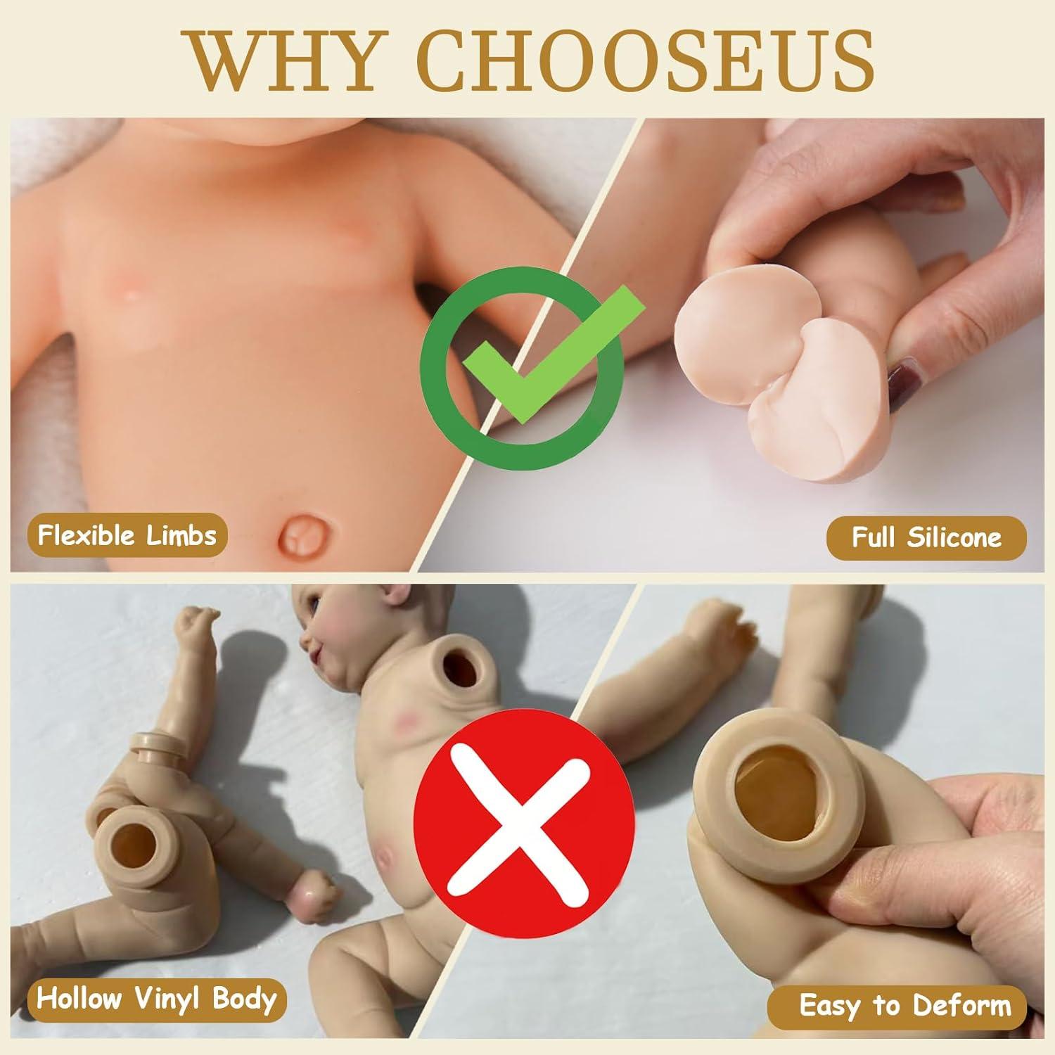 Muñeca Reborn de Silicona Completa MEIVCOS 49 cm Realista