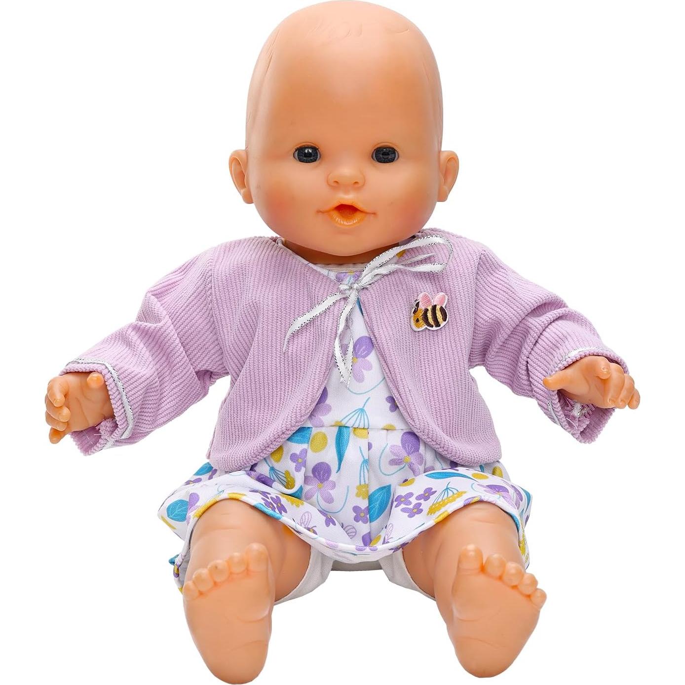 Ropa de muñeca ENOCHT 14-16" Vestido y abrigo morado