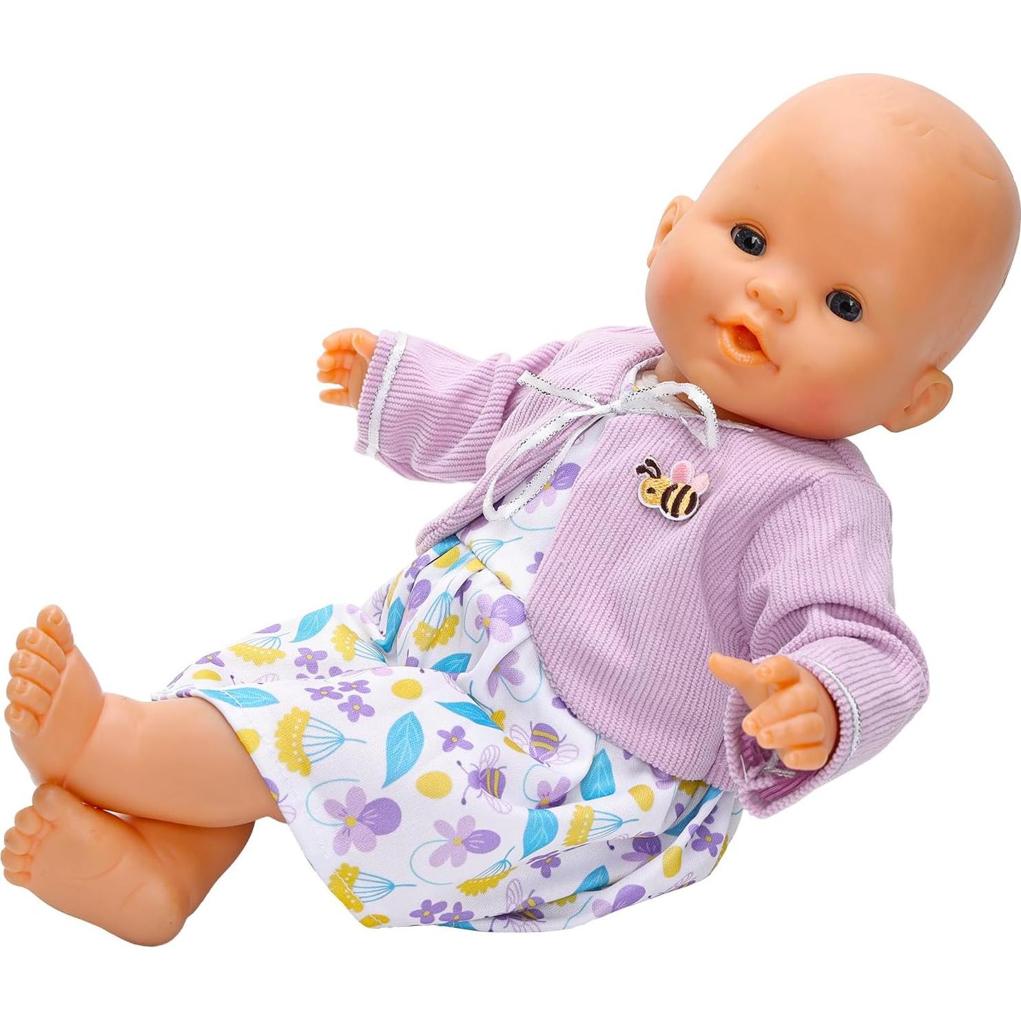 Ropa de muñeca ENOCHT 14-16" Vestido y abrigo morado