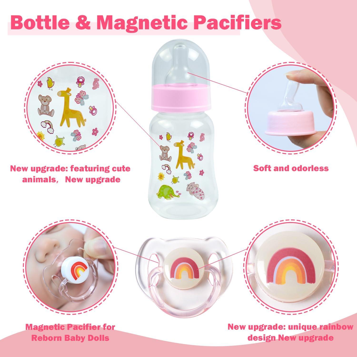 Juego de Accesorios para Muñecas Reborn SCOM - 3 Pzs Rosa