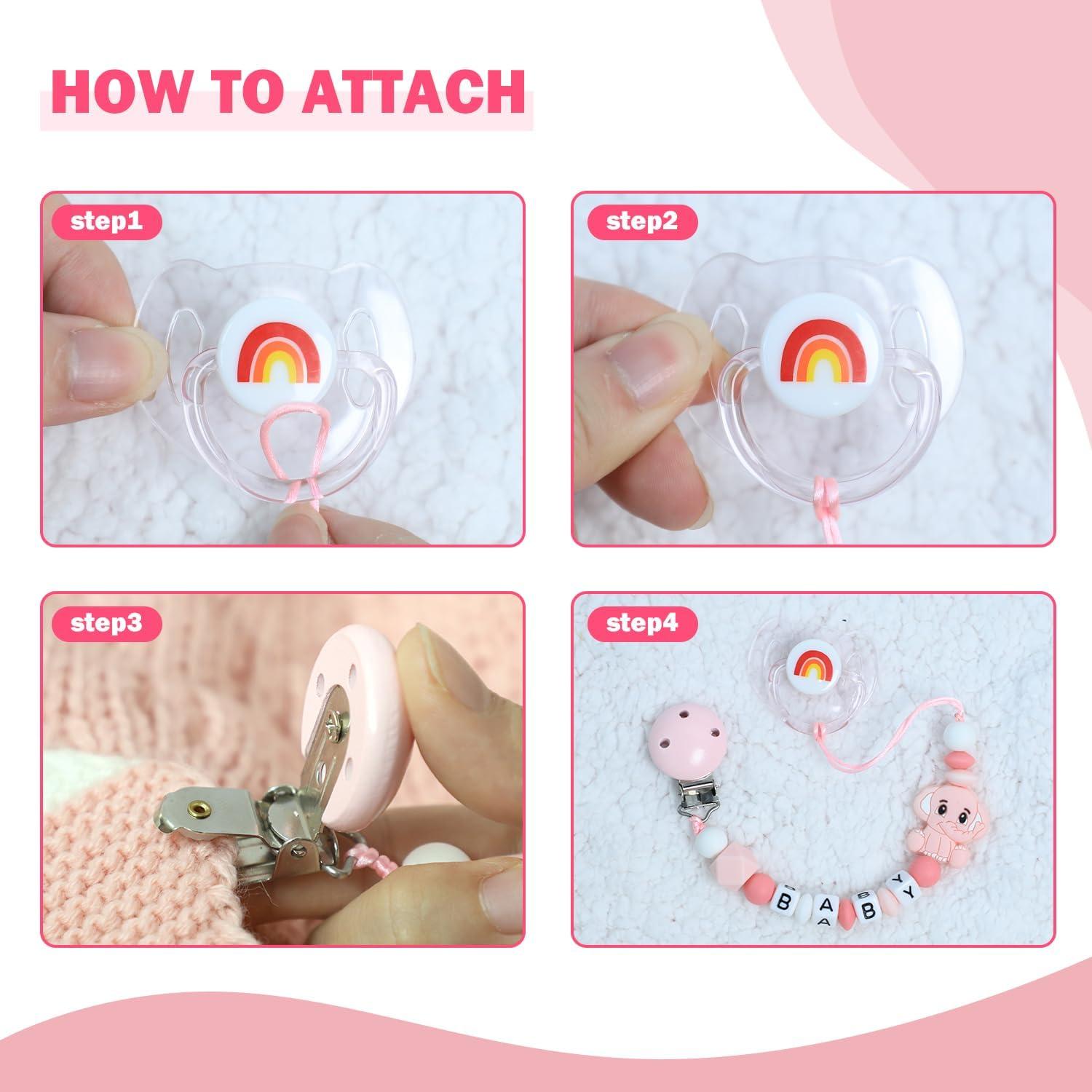 Juego de Accesorios para Muñecas Reborn SCOM - 3 Pzs Rosa