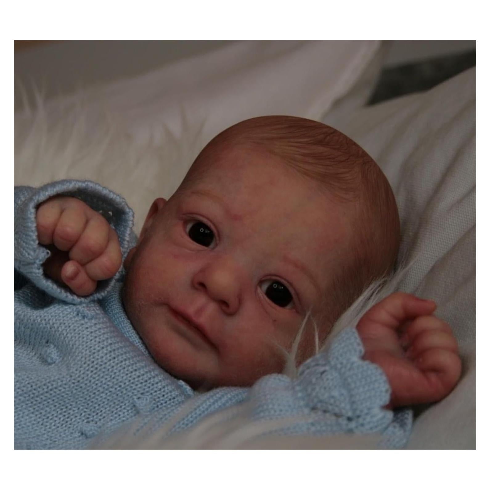 Muñeca de bebé renacido GYCV niño 46 cm ojos abiertos