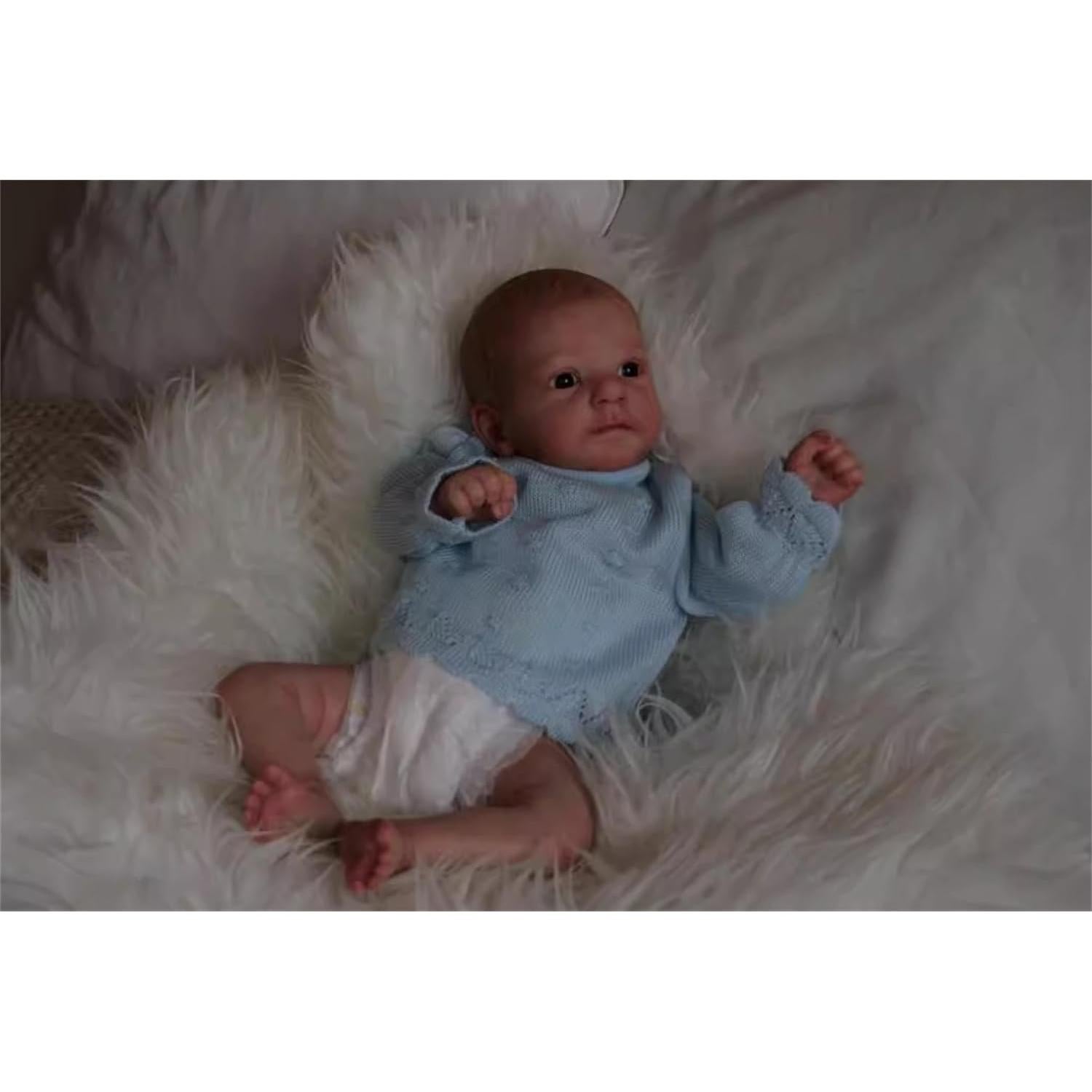 Muñeca de bebé renacido GYCV niño 46 cm ojos abiertos