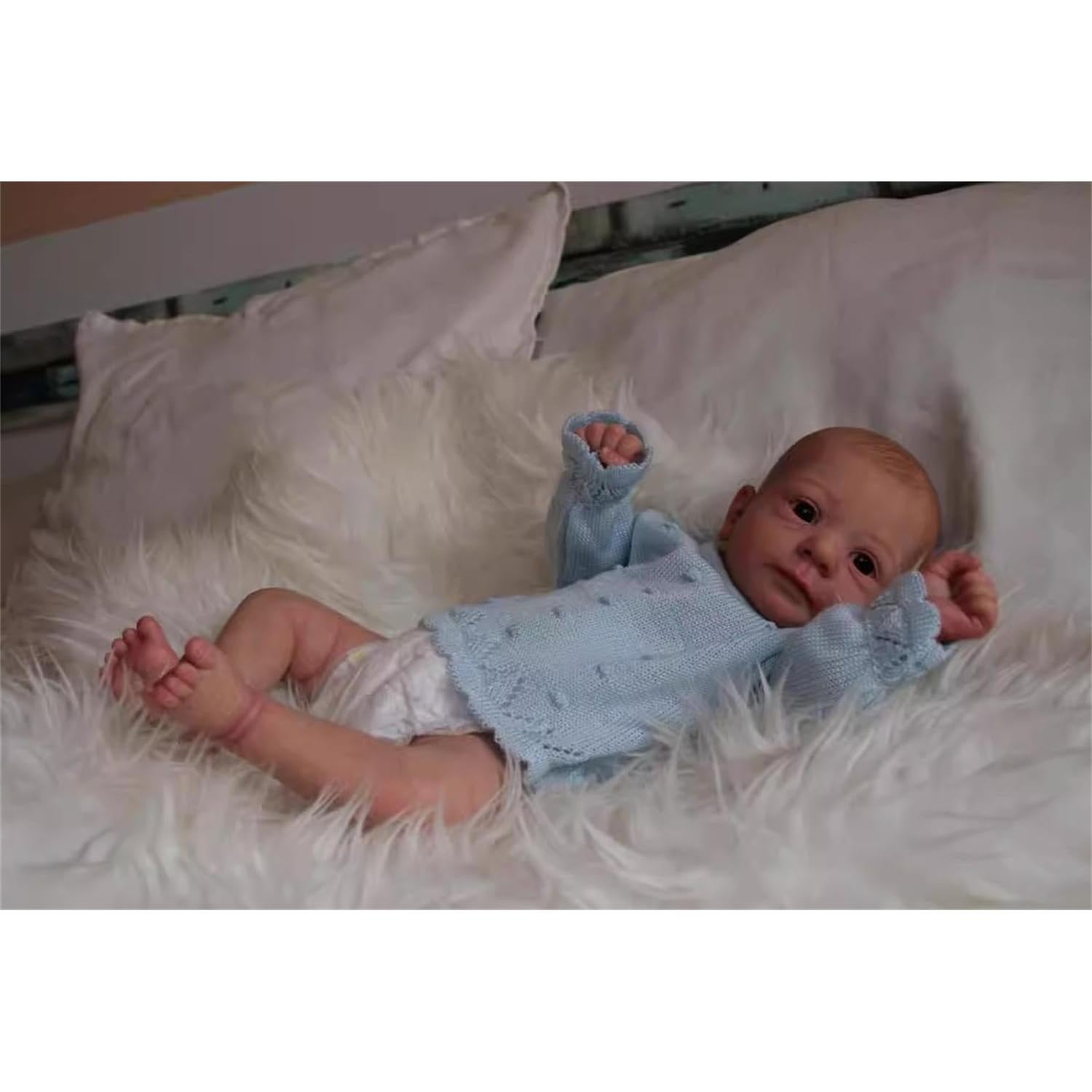 Muñeca de bebé renacido GYCV niño 46 cm ojos abiertos