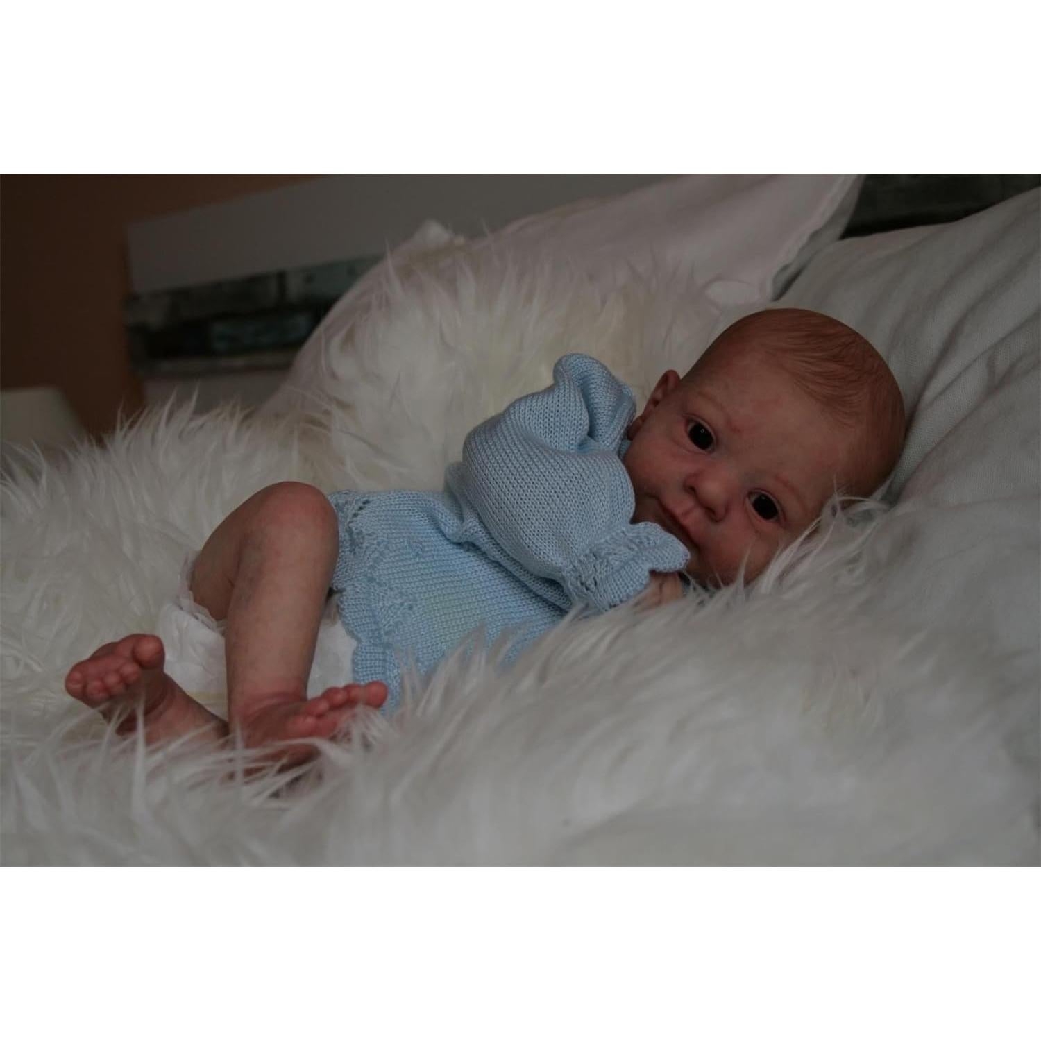 Muñeca de bebé renacido GYCV niño 46 cm ojos abiertos