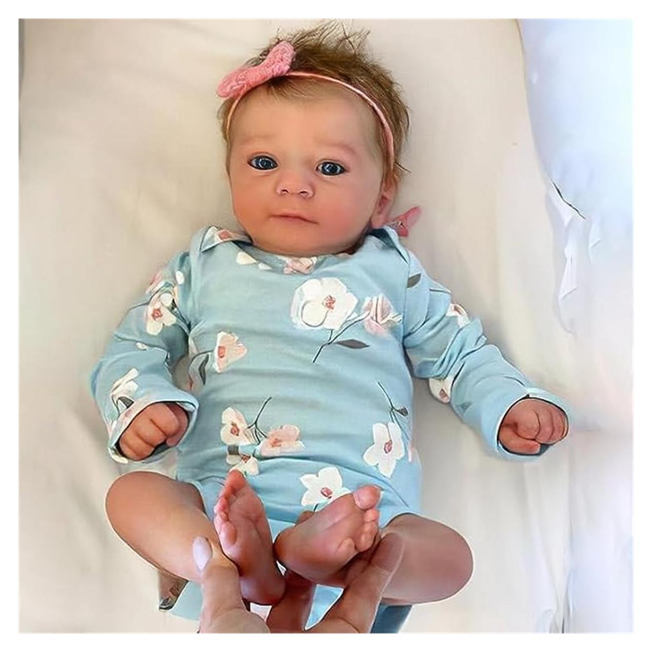 Muñeca de bebé renacido GYCV 46 cm niña con accesorios