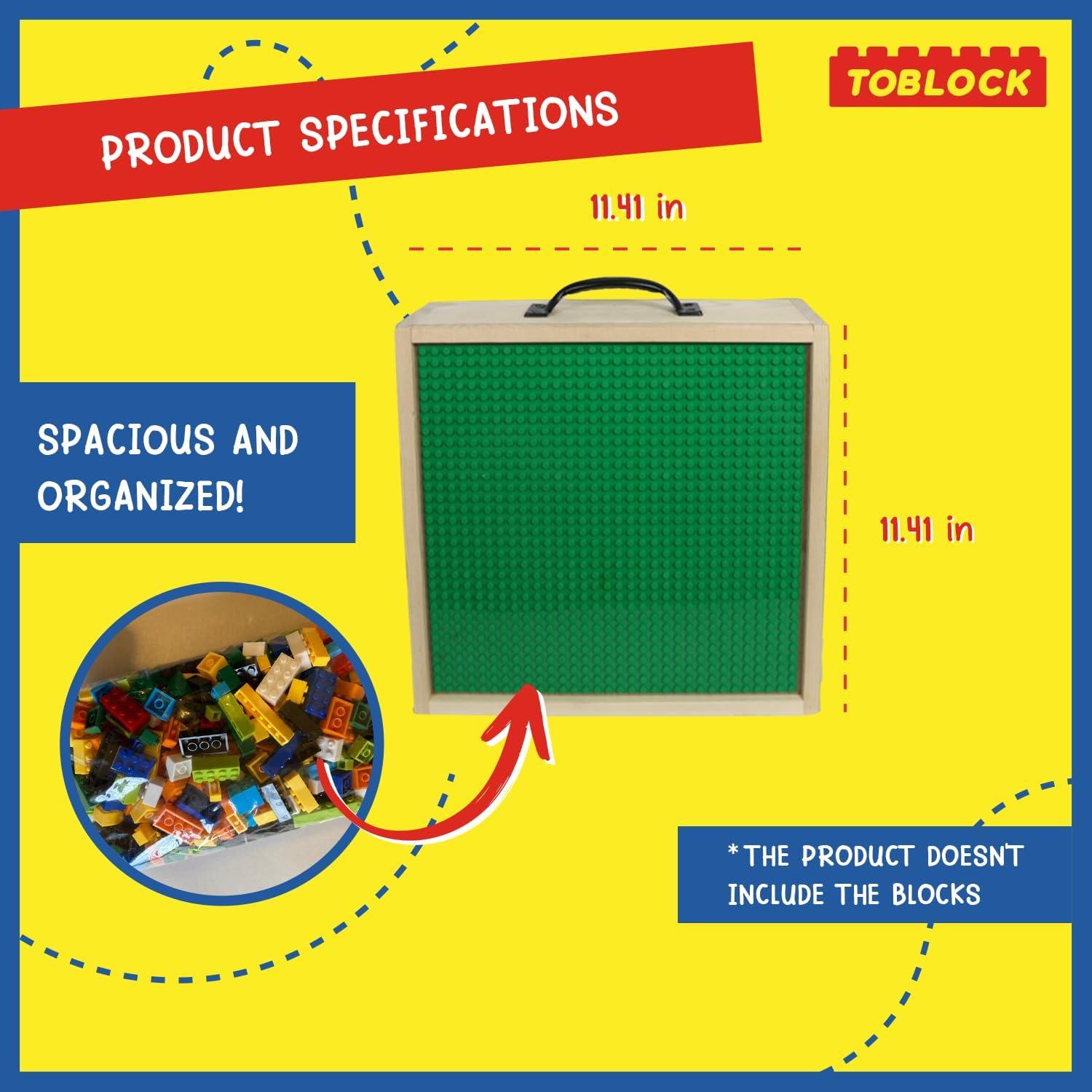 Caja de Almacenamiento de Madera Toblock 29x29x8cm Verde