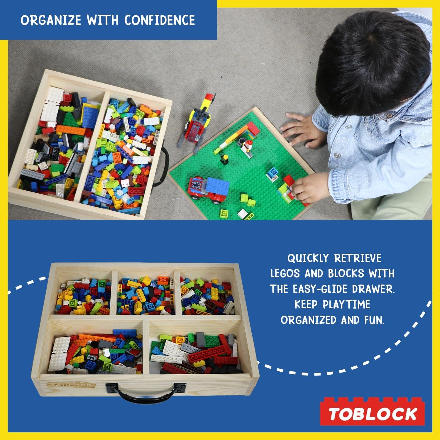 Caja de Almacenamiento de Madera Toblock 29x29x8cm Verde