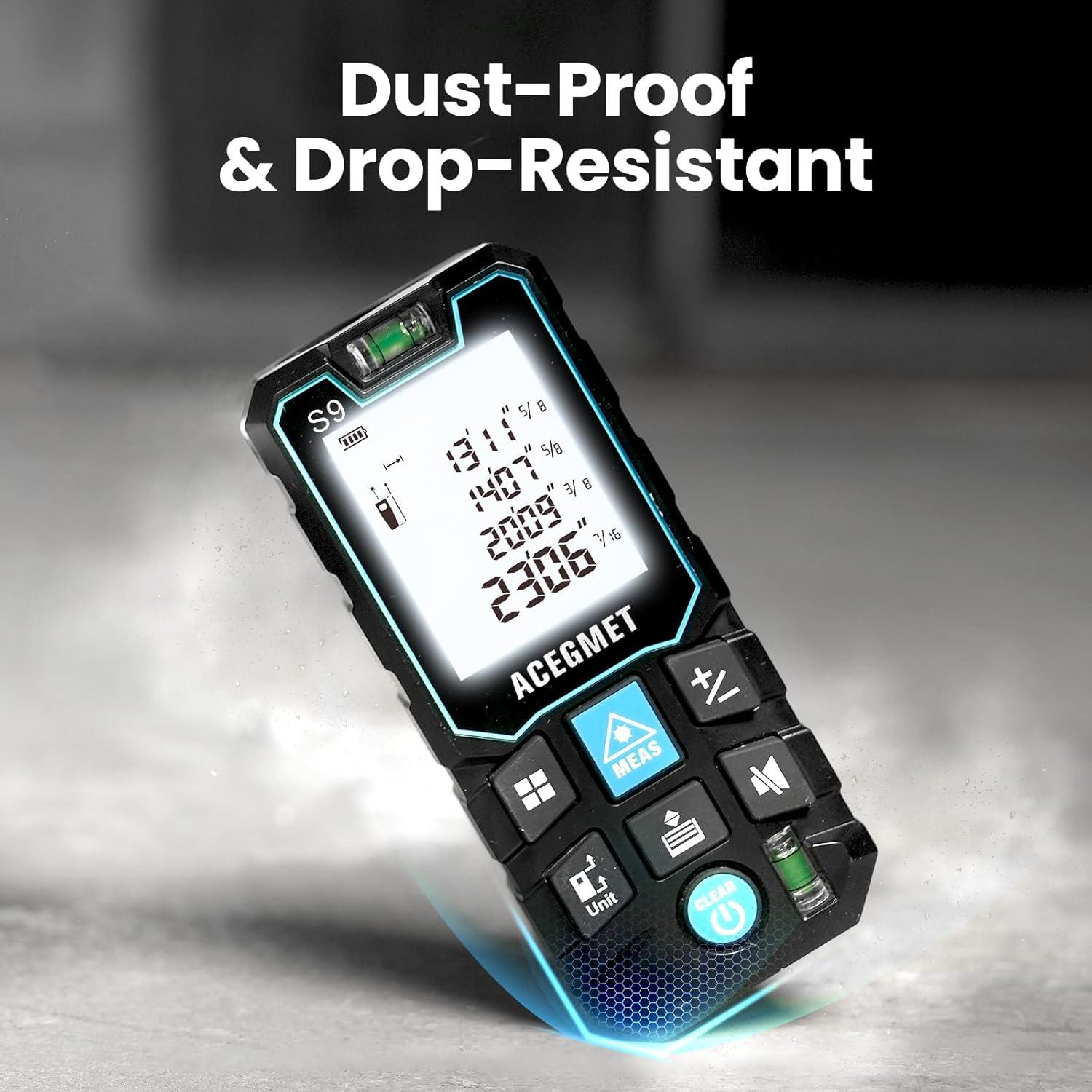 Medidor Láser ACEGMET S9 70m IP54 Pantalla LCD Retroiluminada