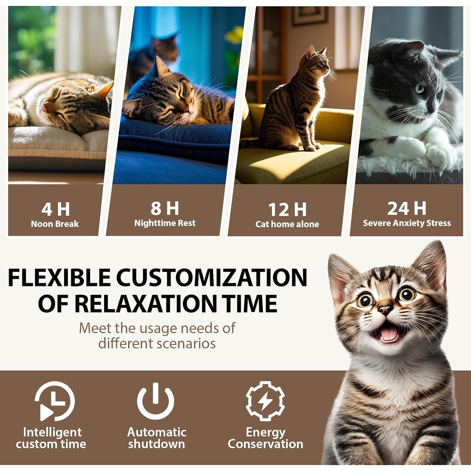 Difusor Calmante para Gatos Alivio Estrés Feromonas 3 Pzs