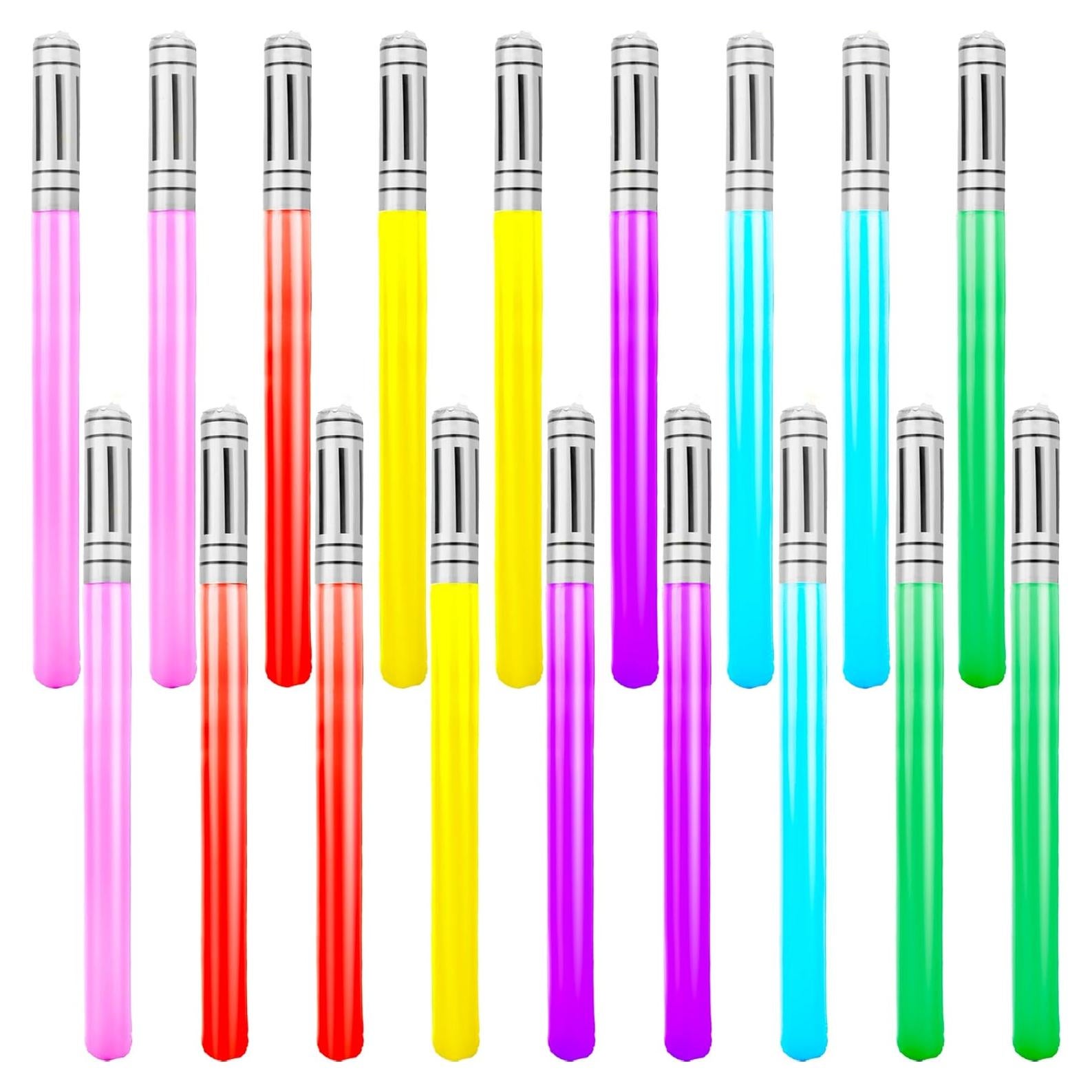 18 Espadas de Luz Inflables Cotiny 100 cm 6 Colores Fiesta