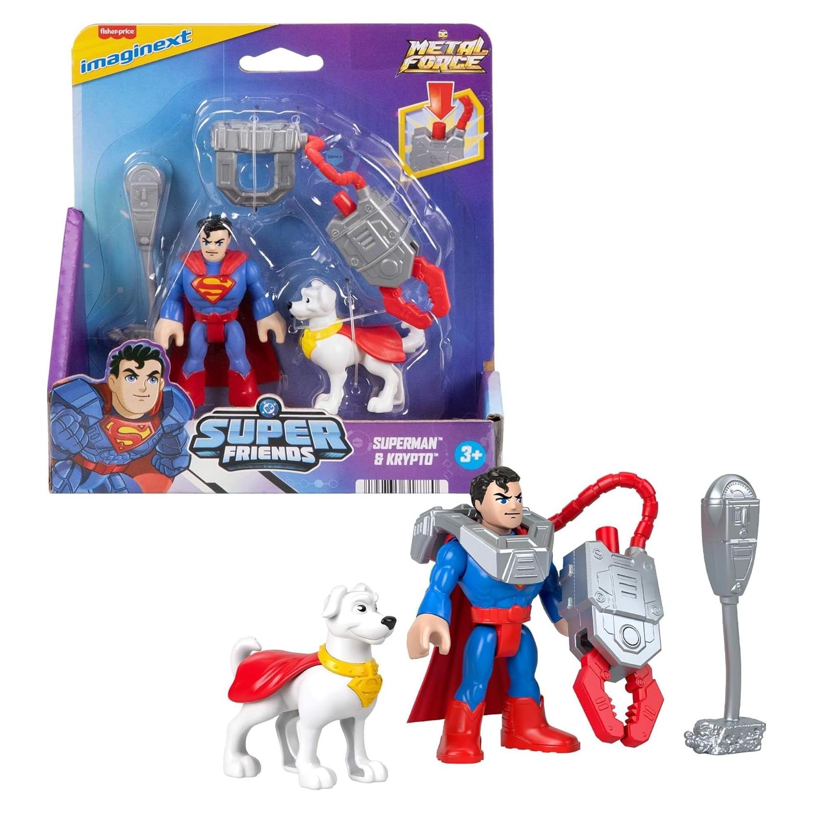 Figuras de Acción Fisher-Price Imaginext Superman y Krypto 7.62 cm