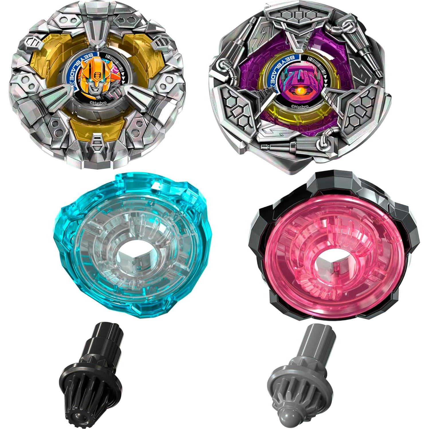 Beyblade X Transformers Bumblebee vs Shockwave - 2 Tops y Lanzadores