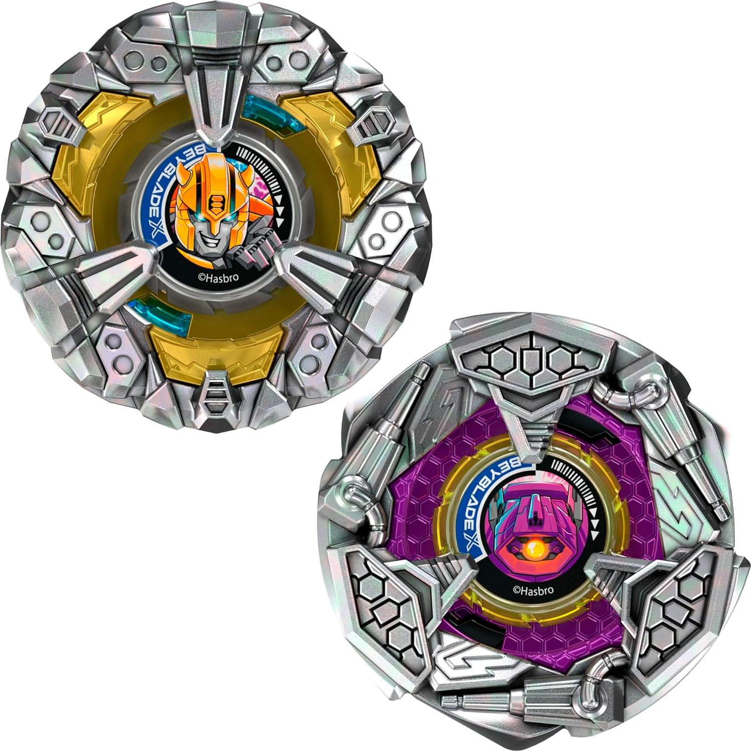 Beyblade X Transformers Bumblebee vs Shockwave - 2 Tops y Lanzadores
